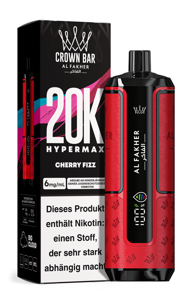 Al Fakher - Crown Bar - Hypermax - 20k - Cherry Fizz 1