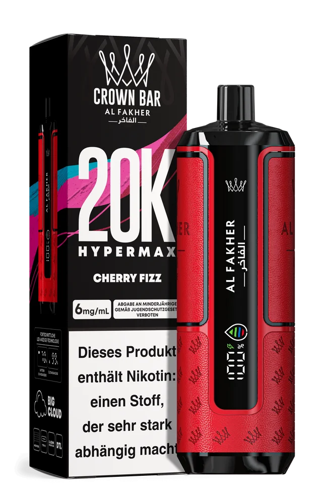 Al Fakher - Crown Bar - Hypermax - 20k - Cherry Fizz 1