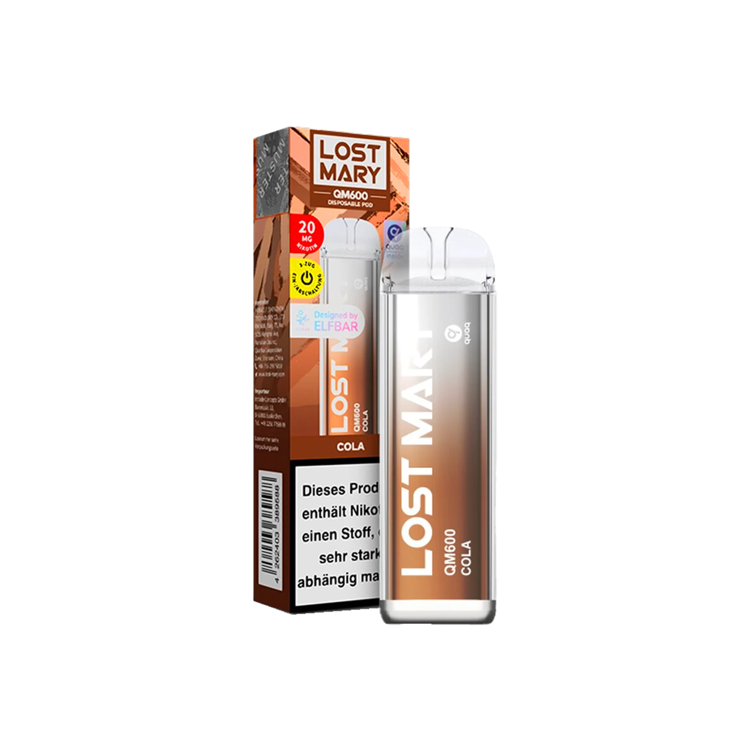 Lost Mary - QM600 - Cola - Vapestick - 20 mg | Alle neuen Sorten günstig online kaufen - Hookain E-Shisha Onlineshop