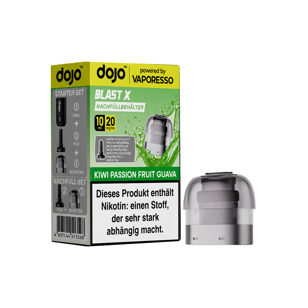 Vaporesso DOJO BLAST X 10ml Pod Kiwi Passionfruit Guava