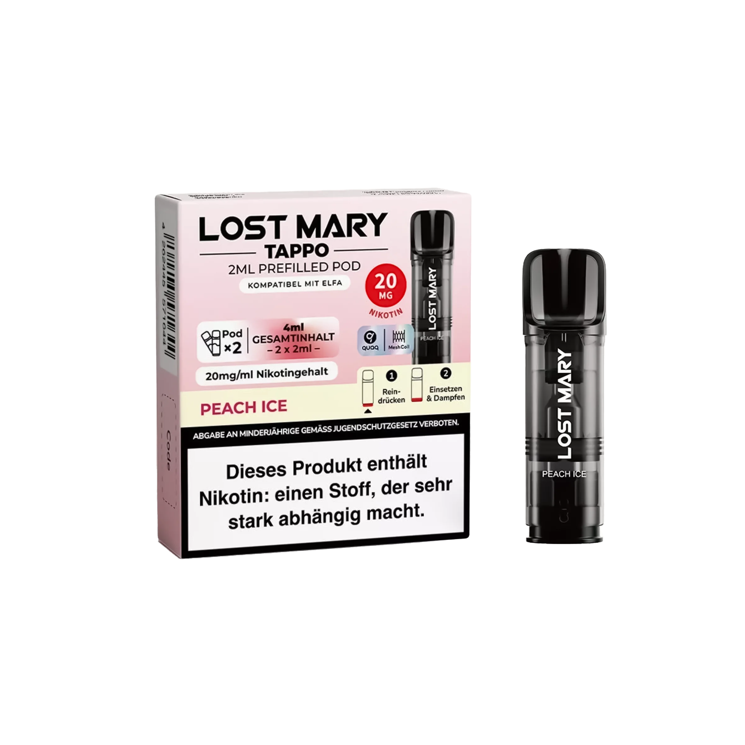 Lost Mary Tappo Peach Ice: Umweltfreundliches Pod-System mit Prefilled Pods 2