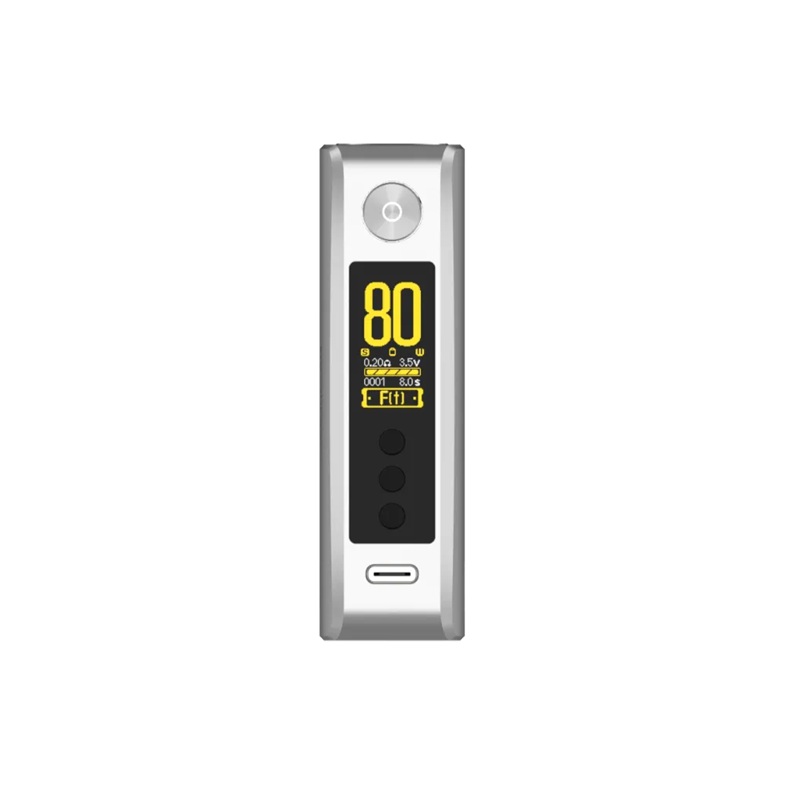 Vaporesso GEN 80 S in Silber, kompatibel mit 510er Verdampfern und 18650er Akkuzellen. 3 Vaporesso GEN 80 S in Silber, kompatibel mit 510er Verdampfern und 18650er Akkuzellen. 3