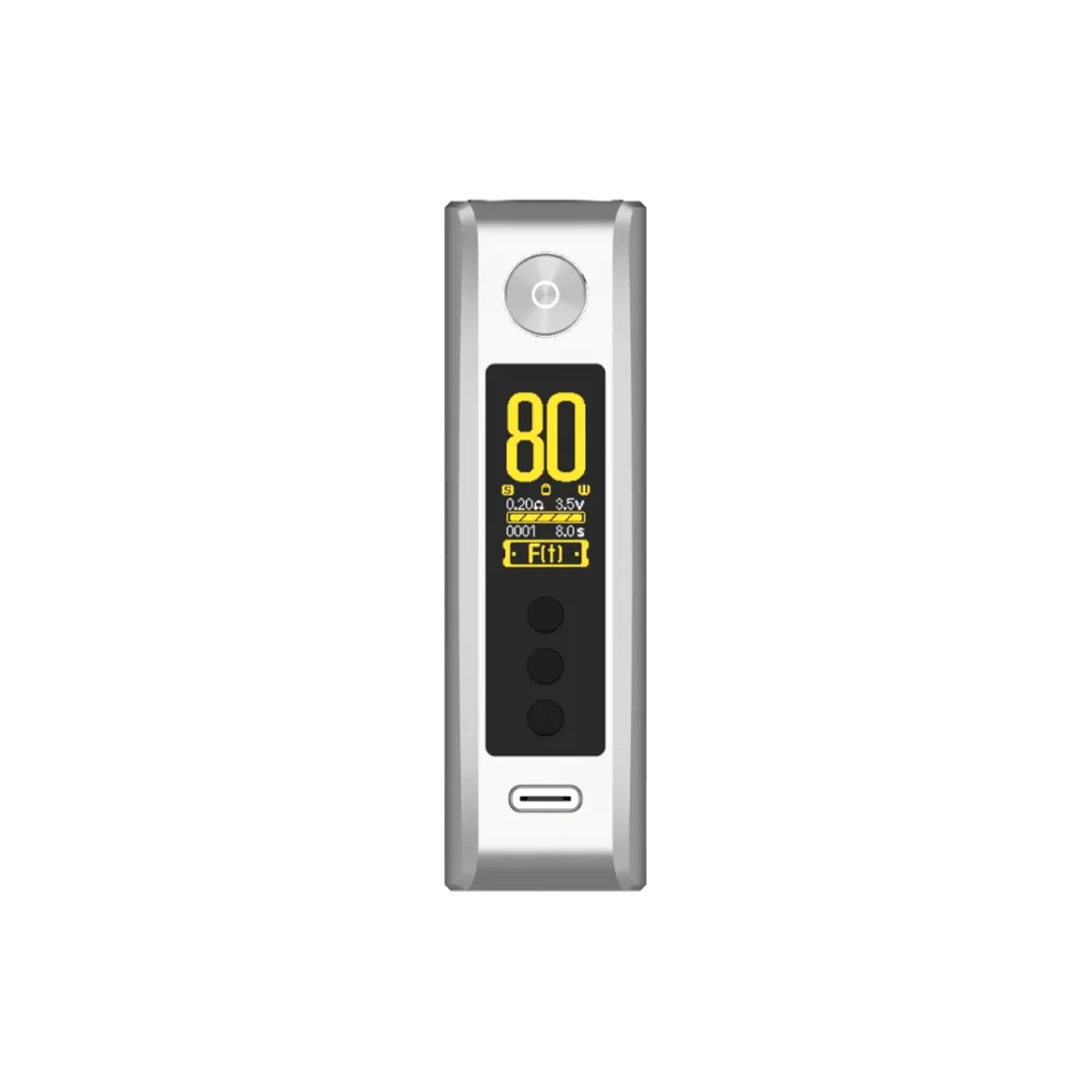 Vaporesso GEN 80 S in Silber, kompatibel mit 510er Verdampfern und 18650er Akkuzellen. 3 Vaporesso GEN 80 S in Silber, kompatibel mit 510er Verdampfern und 18650er Akkuzellen. 3