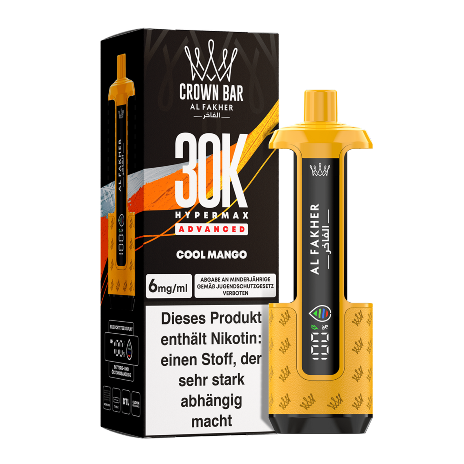 Al Fakher - Crown Bar - Hypermax - Advanced - 30K - Cool Mango 2 