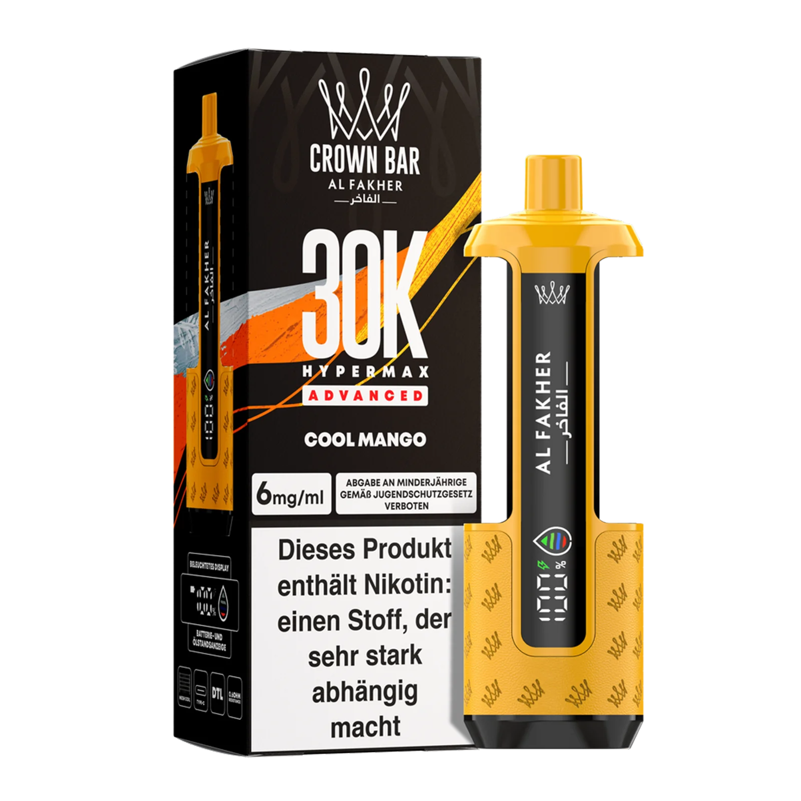  Al Fakher - Crown Bar - Hypermax - Advanced - 30K - Cool Mango 2 