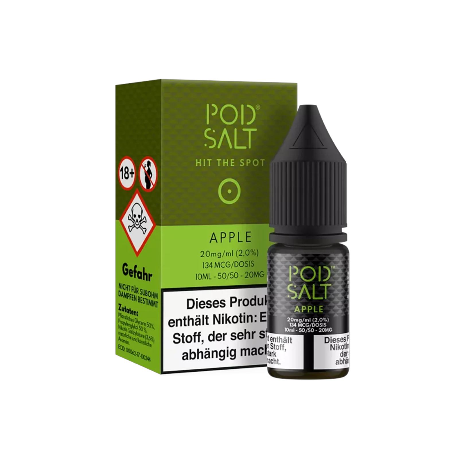Pod Salt - E-Liquid - NicSalt - Apple - 10 ml - 20 mg