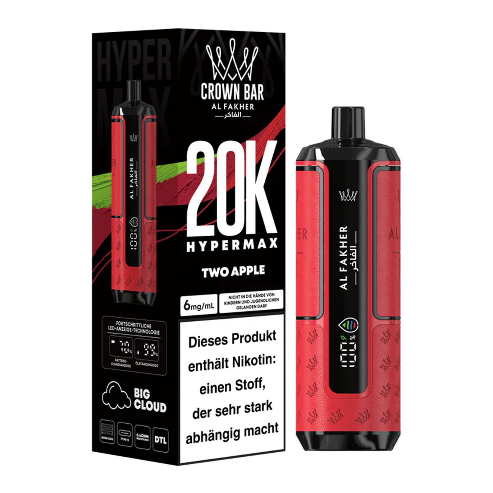 Al Fakher - Crown Bar - Hypermax - 20k - Two Apple 2