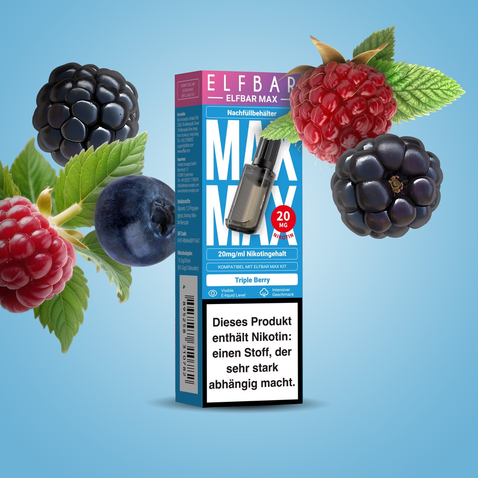 Elf Bar - Max - Pod - Triple Berry - 20 mg 1