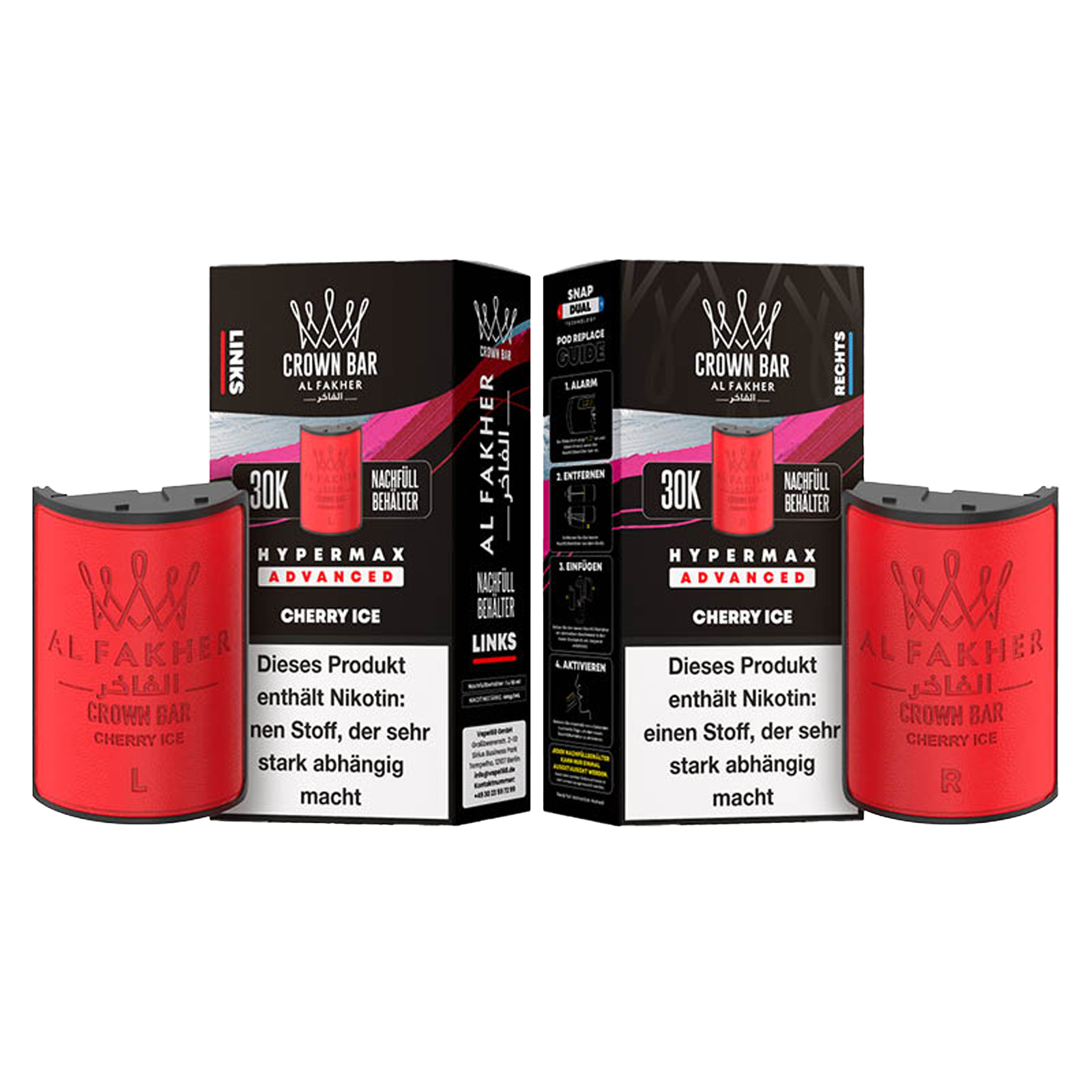 Al Fakher - Crown Bar - Hypermax - Advanced - 30K - Cherry Ice 3
