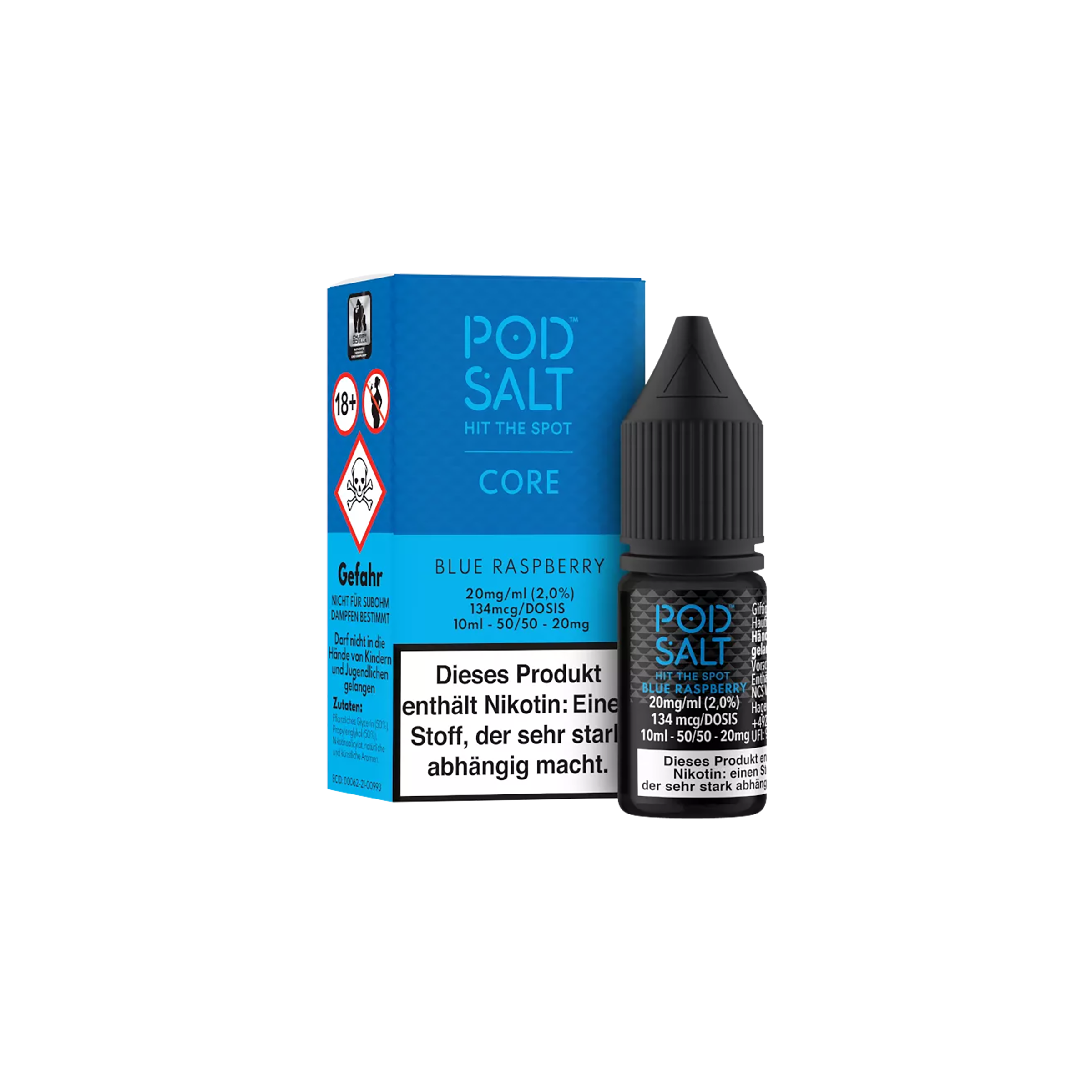 Pod Salt Core - E-Liquid - NicSalt - Blue Raspberry - 10 ml - 20 mg
