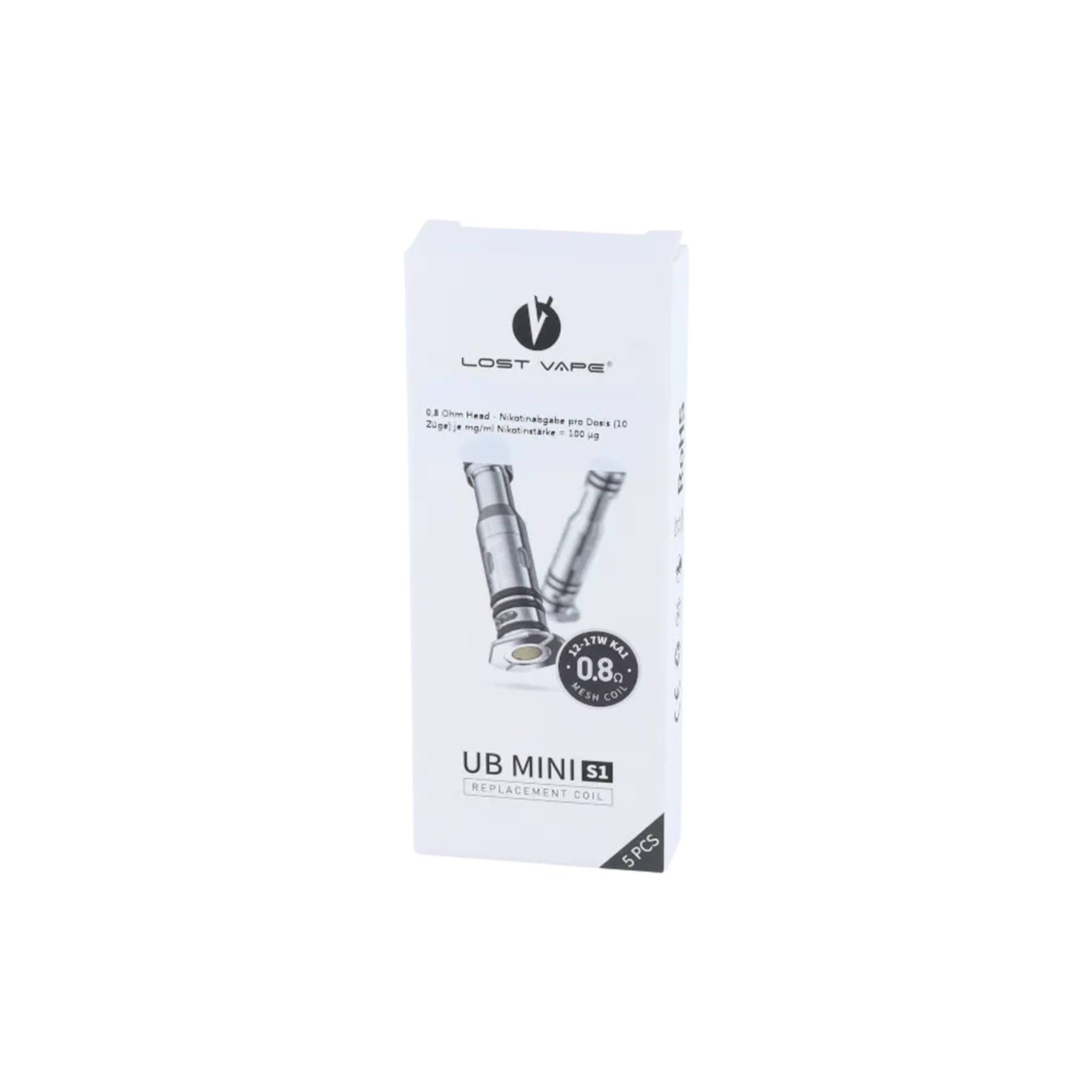 Lost Vape - UB Mini S1 - Vaporizer head Mesh Coil - 5 pcs - 0.8 Ohm 3 Lost Vape - UB Mini S1 - Vaporizer head Mesh Coil - 5 pcs - 0.8 Ohm 3