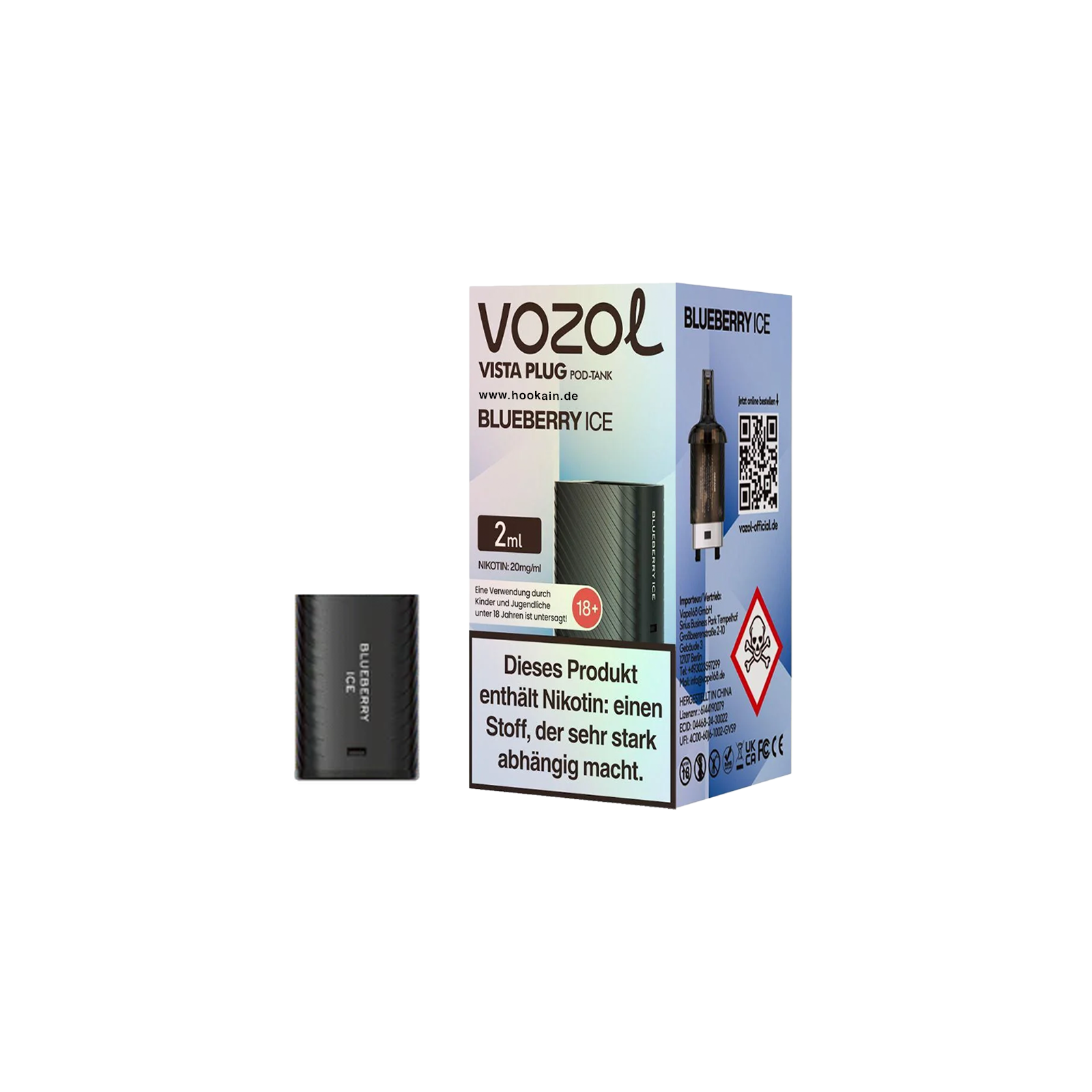 Vozol Vista Plug Blueberry Ice Verdampfer Pod 2 ml – Frischer Geschmack