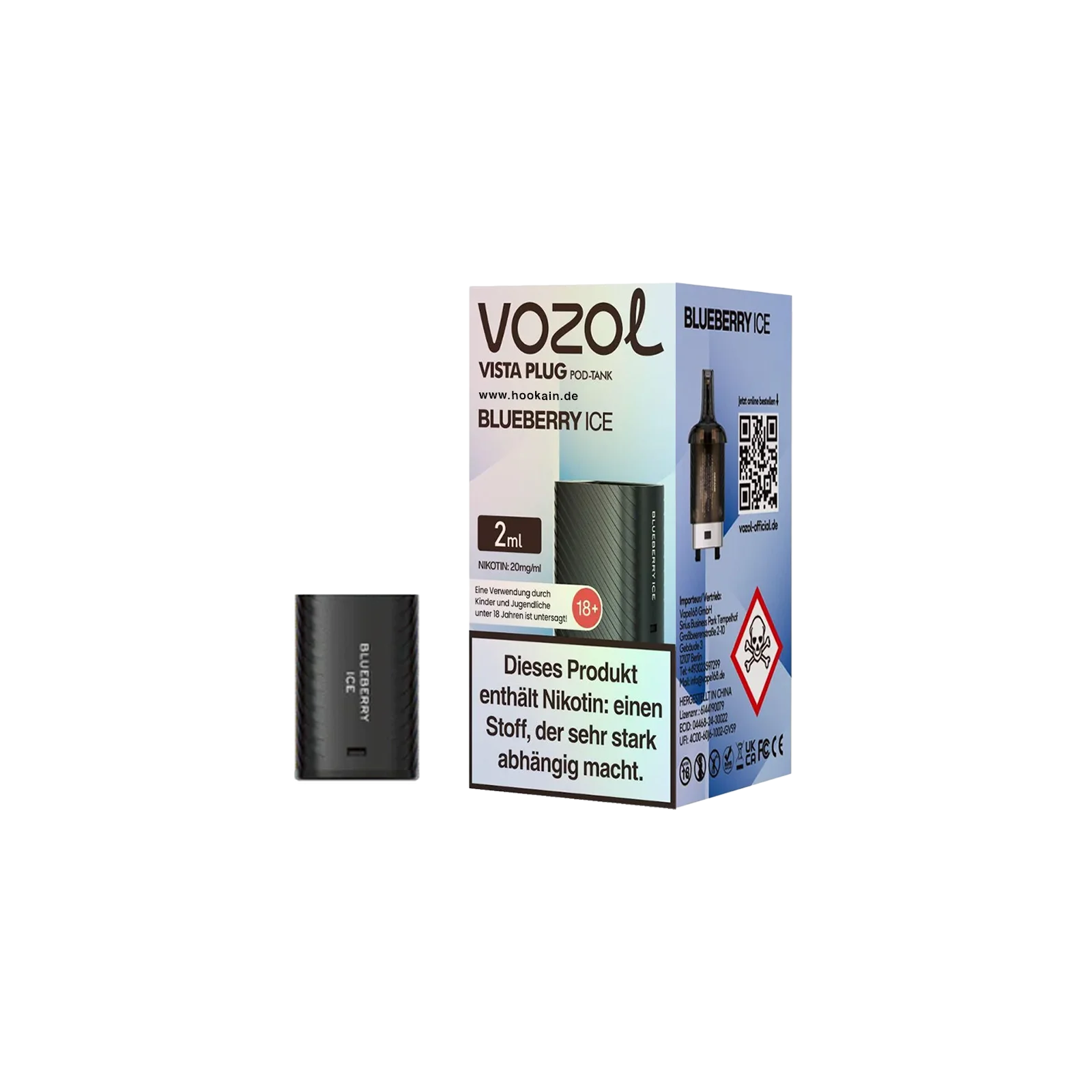 Vozol Vista Plug Blueberry Ice Verdampfer Pod 2 ml – Frischer Geschmack