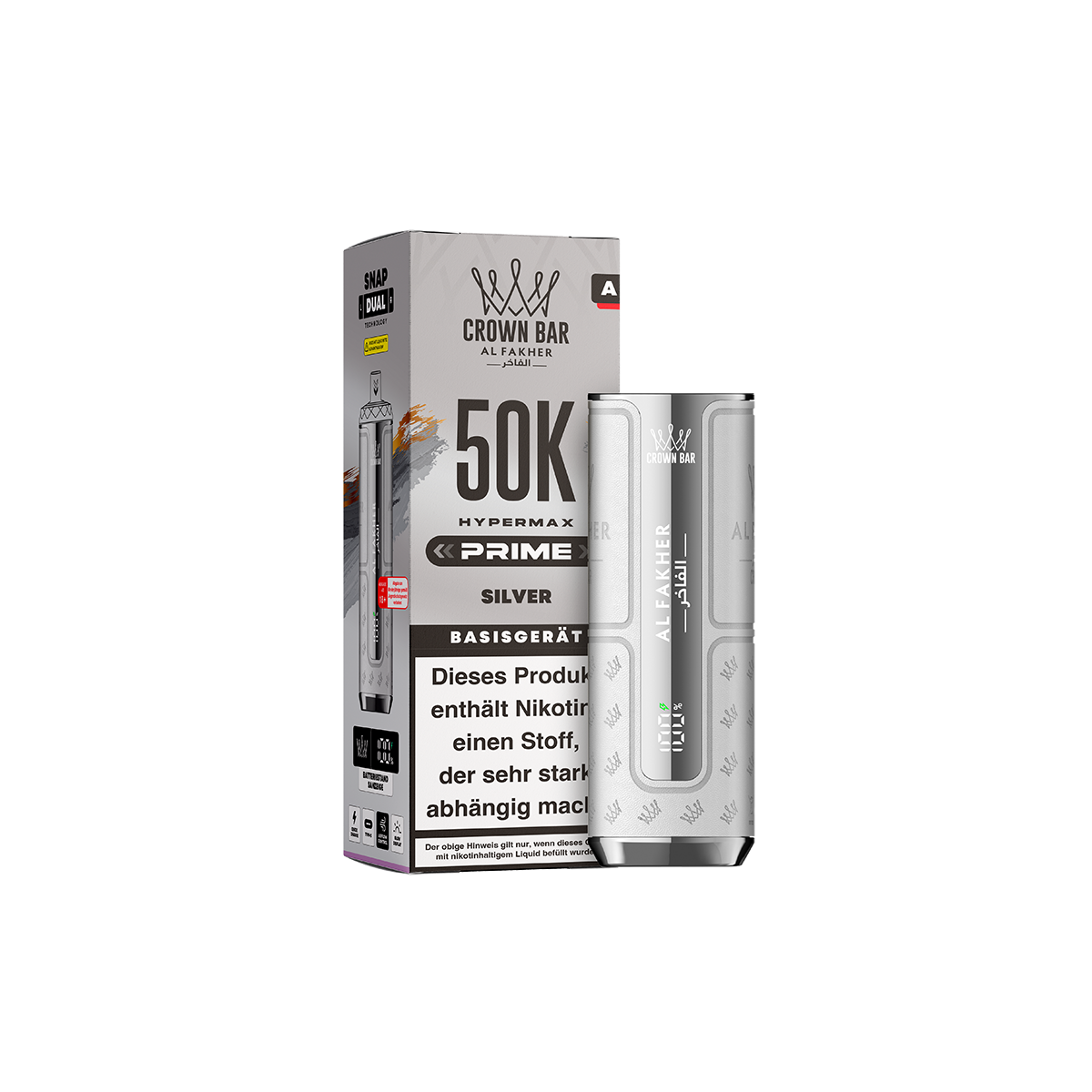 Al Fakher- Hypermax - Prime - 50K - Basisger&auml;t - Silber 1