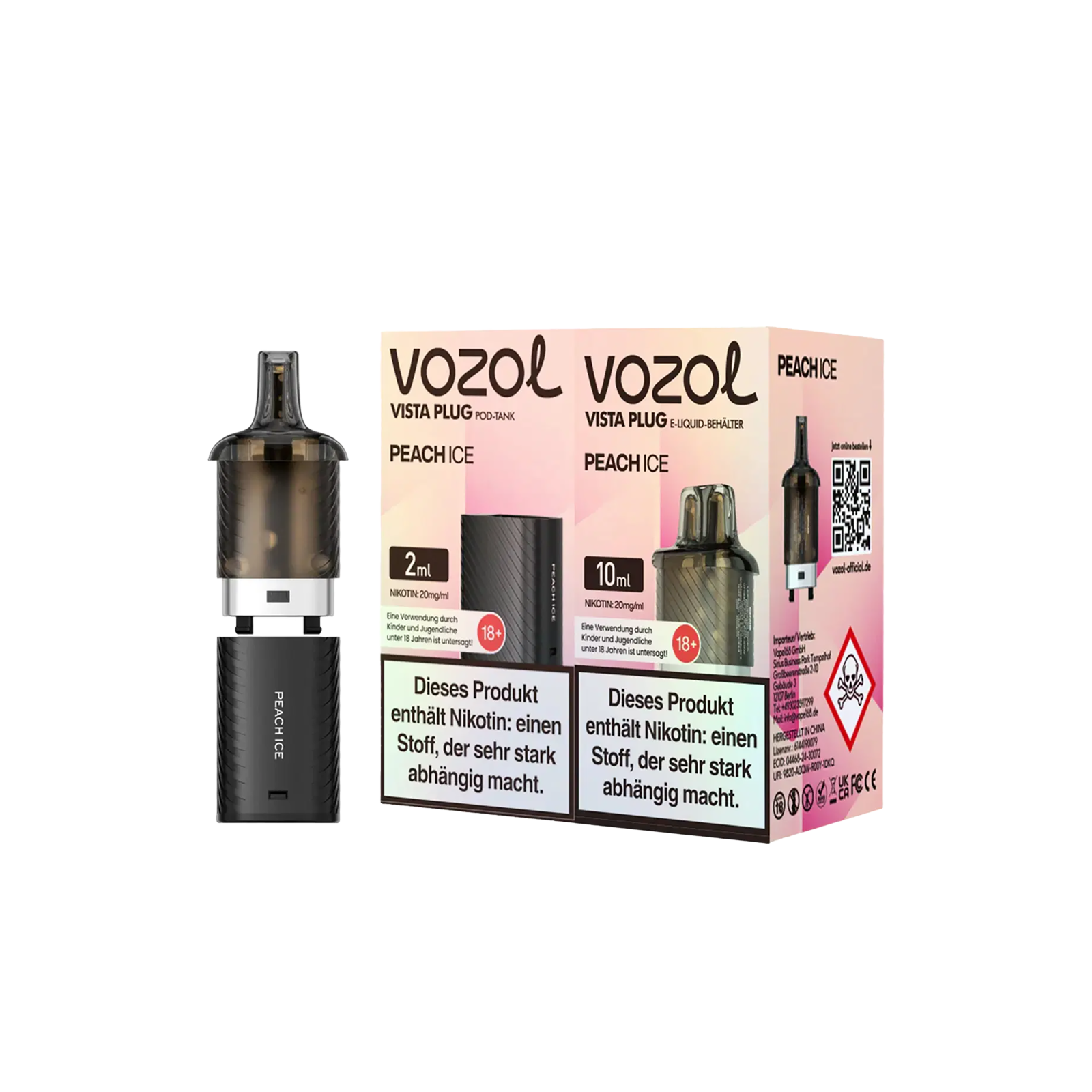 Vozol Vista Plug Peach Ice Bundle 12ml Pod – Fruchtig & Langlebig