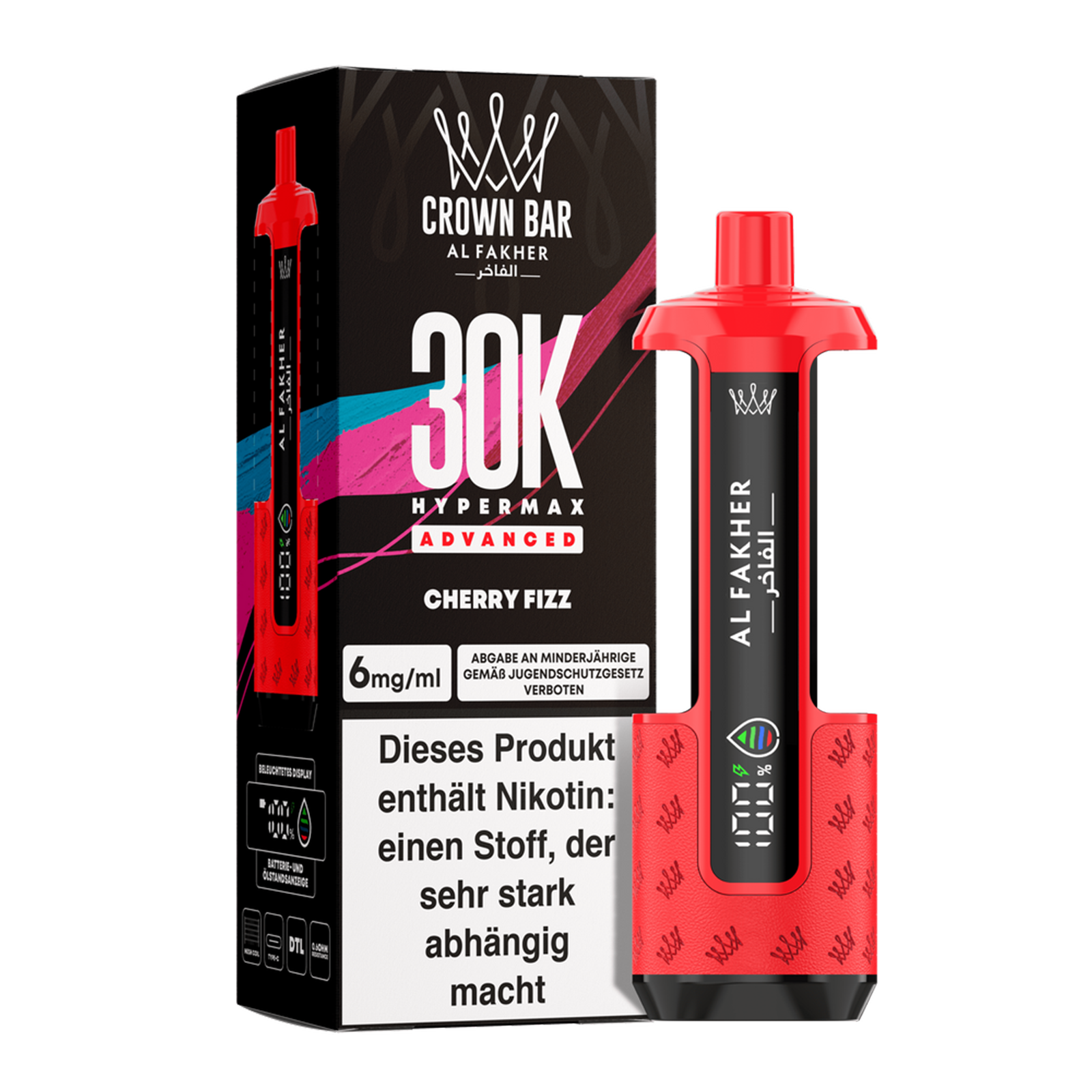 Al Fakher - Crown Bar - Hypermax - Advanced - 30K - Cherry Fizz 2