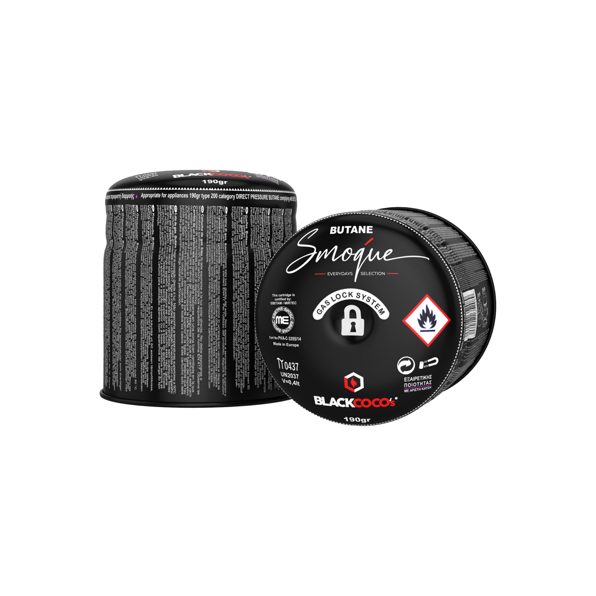 Smoque - GAS CARTRIDGE BLACK - 190 g - Gaskartusche f&uuml;r die Shisha g&uuml;nstig online kaufen