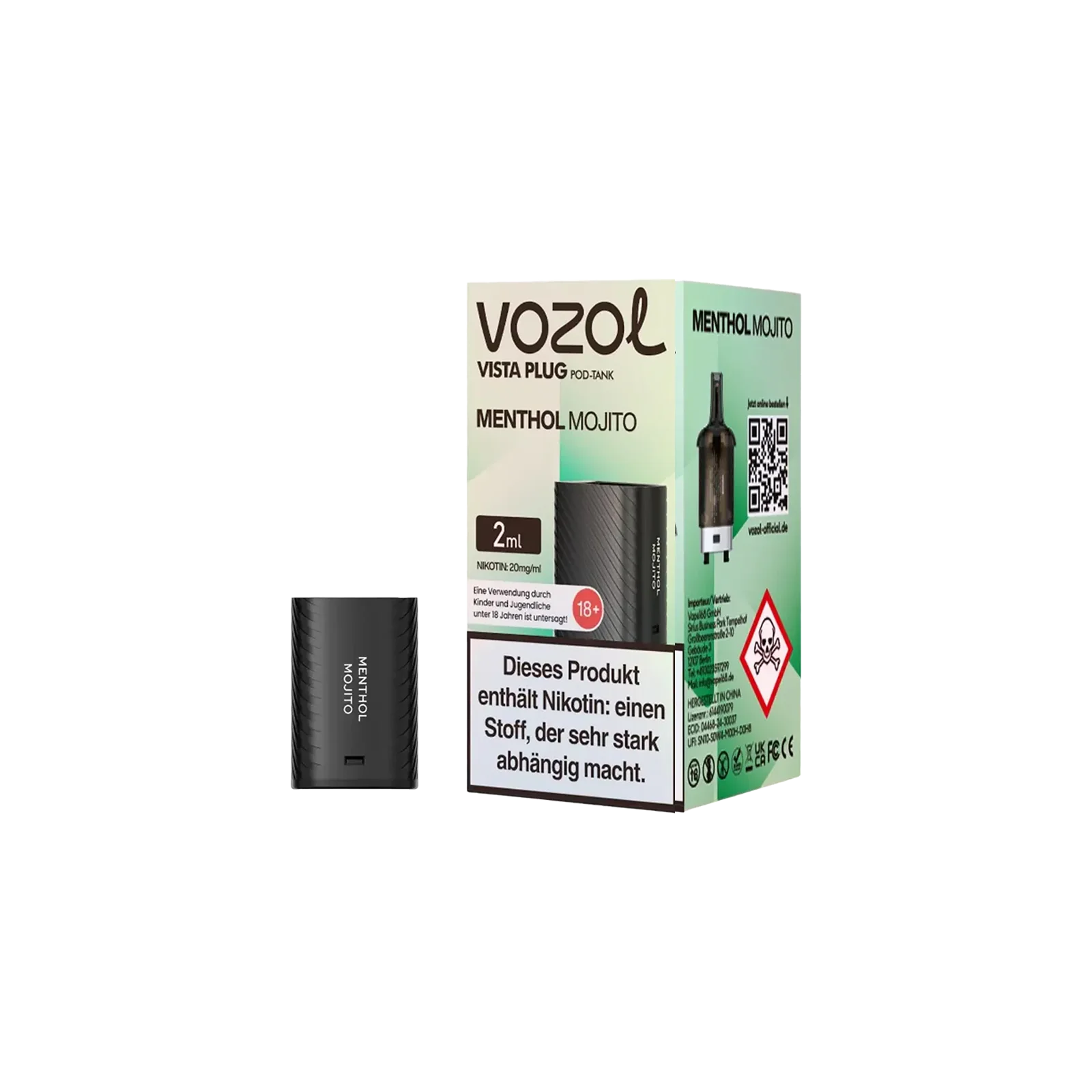 Vozol Vista Plug Mojito Menthol 2ml Verdampfer Pod – Frischer Geschmack