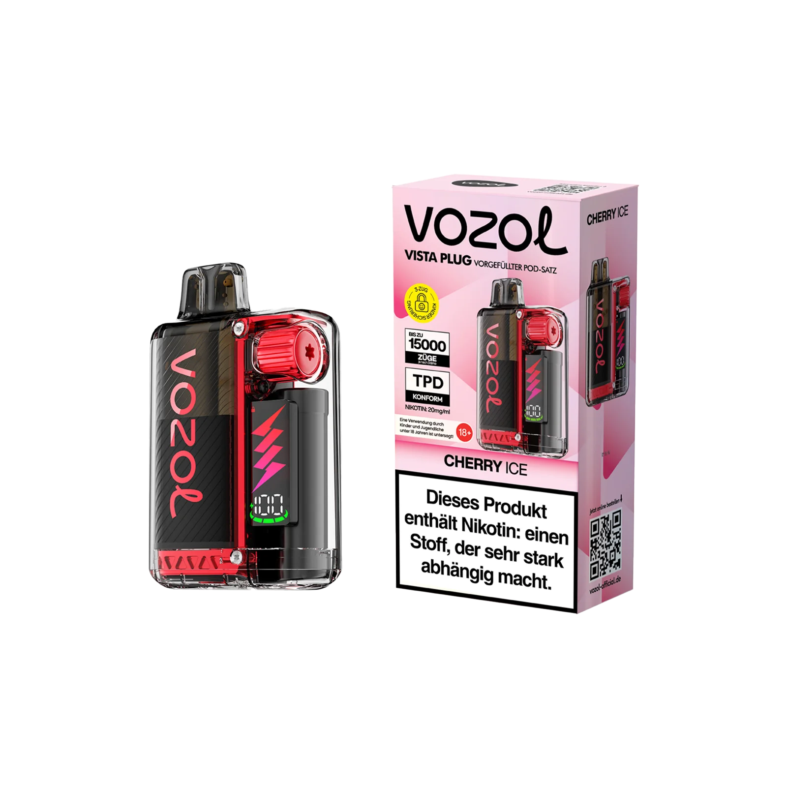 Vozol Vista Plug Cherry Ice Starterkit 15000 – Geschmack & Power