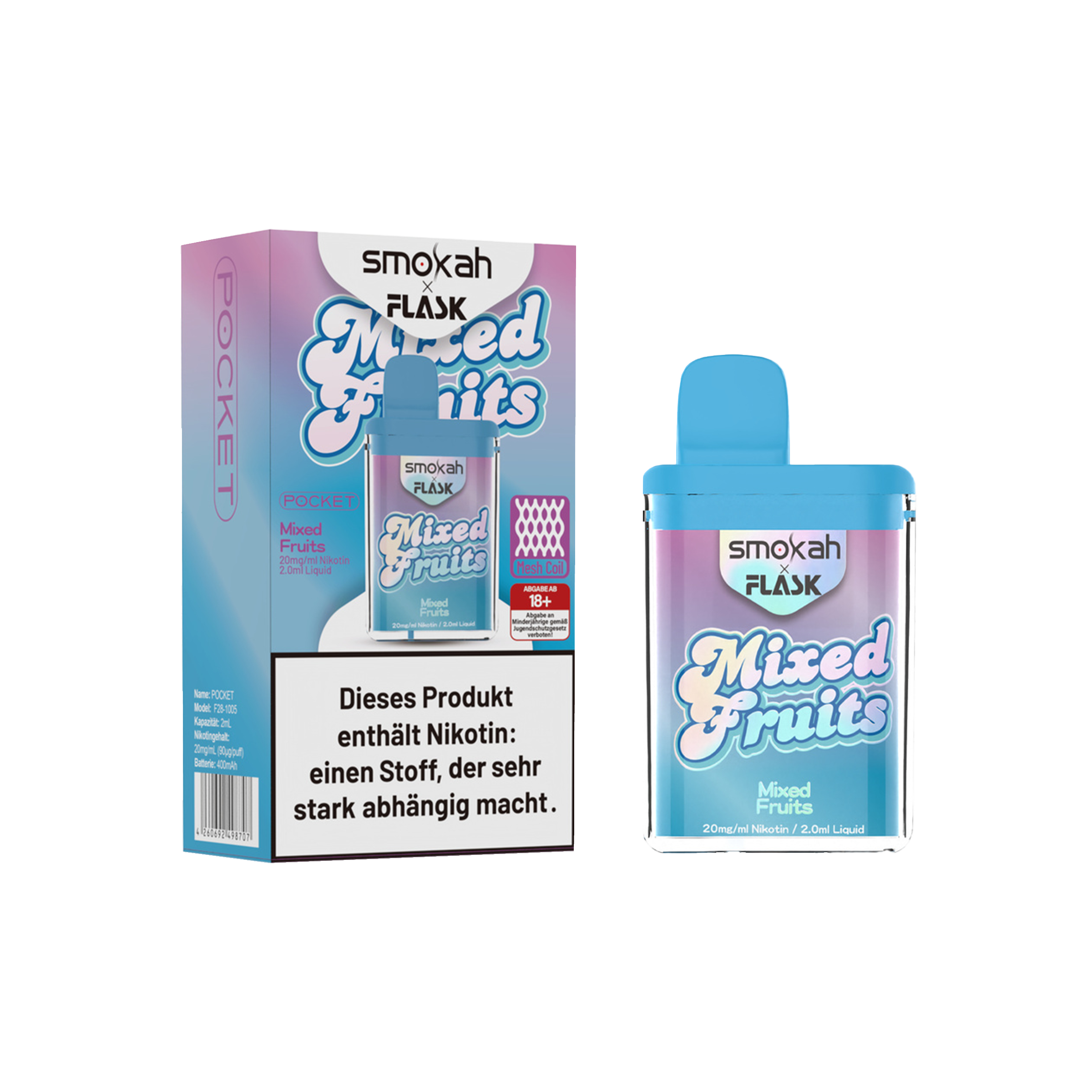 Smokah - Flask - Mixed Fruits - Vapestick | Alle neuen Sorten g&uuml;nstig online kaufen - Hookain E-Shisha Onlineshop 2