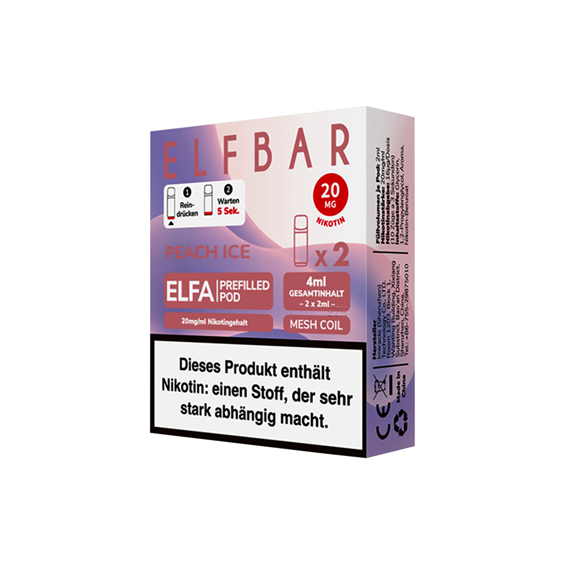 Elf Bar ELFA CP Prefilled Pod Peach Ice | Neue Liquid Sorten 1