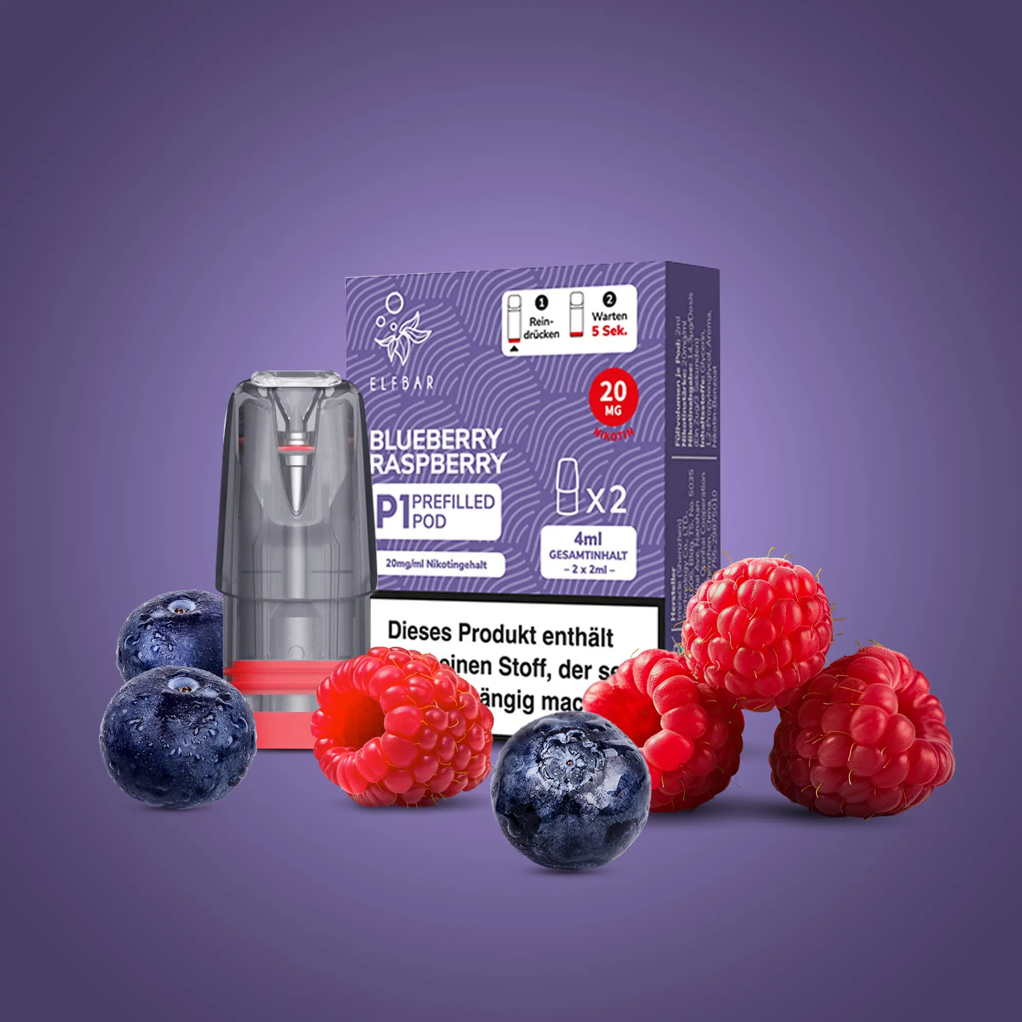 Elf Bar Mate500 P1 Blueberry Raspberry Prefilled Pod | Online bestellen 1