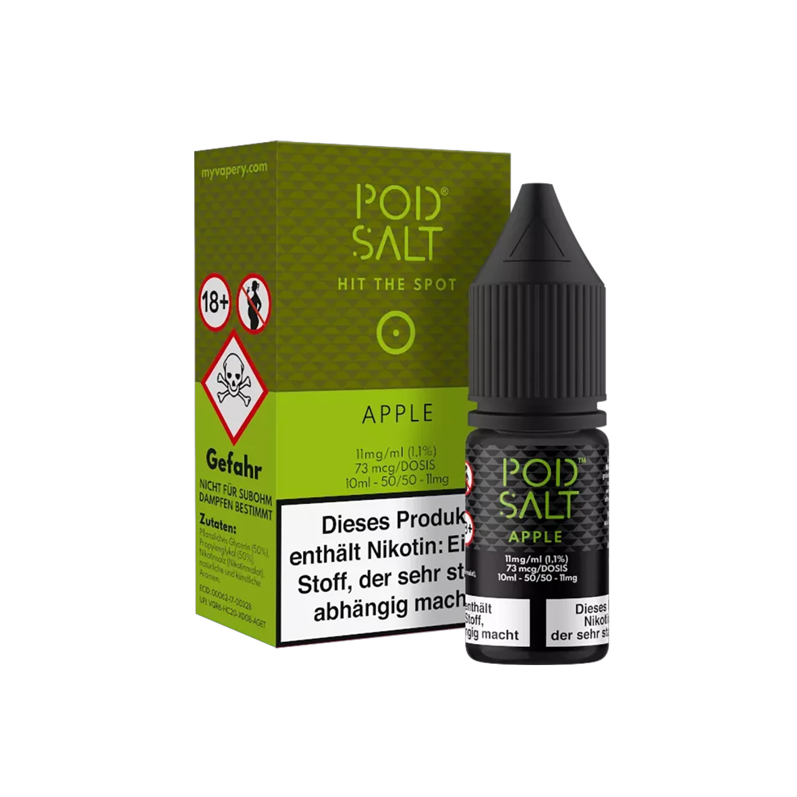 Pod Salt - E-Liquid - NicSalt - Apple - 10 ml - 11 mg