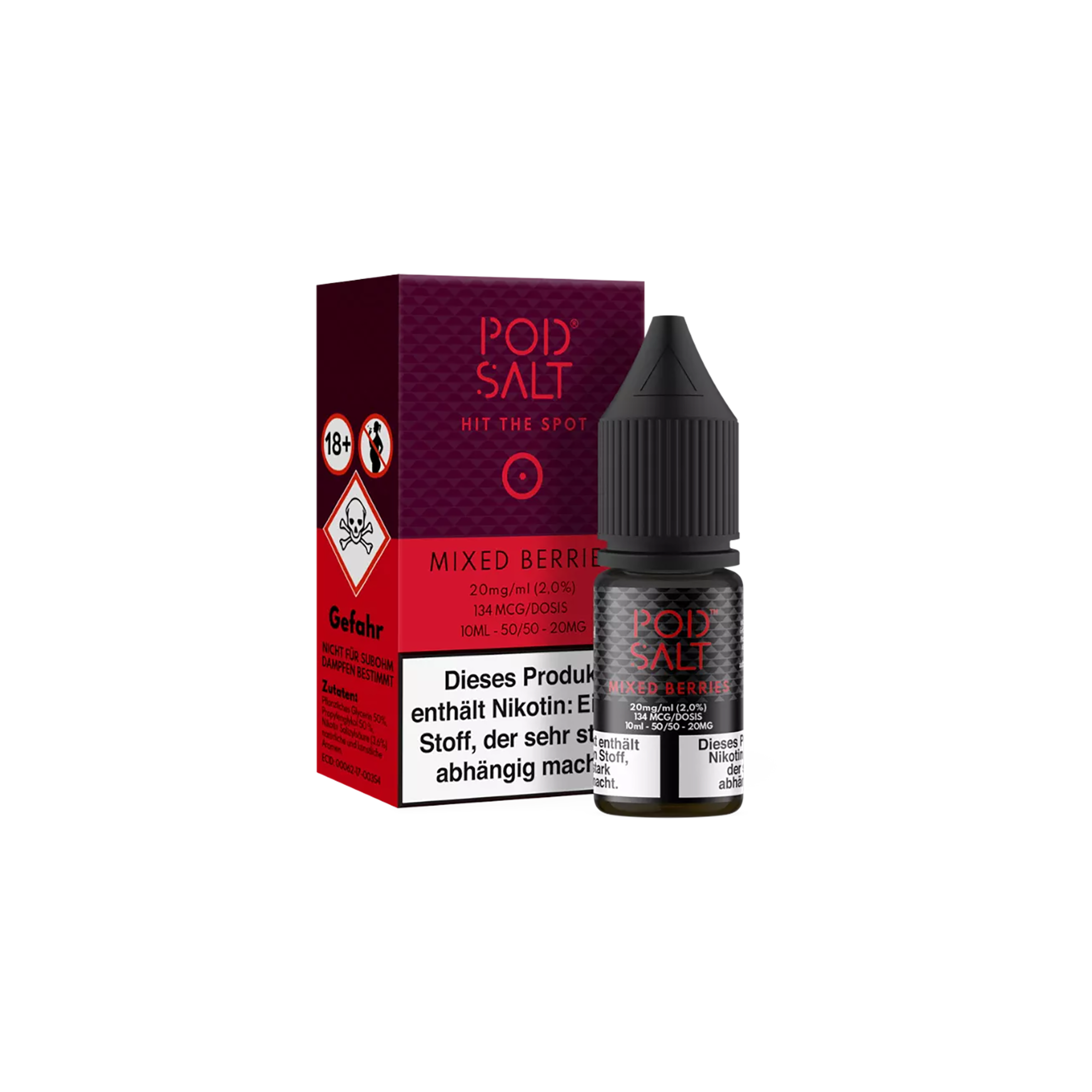 Pod Salt - E-Liquid - NicSalt - Mixed Berries - 10 ml - 20 mg