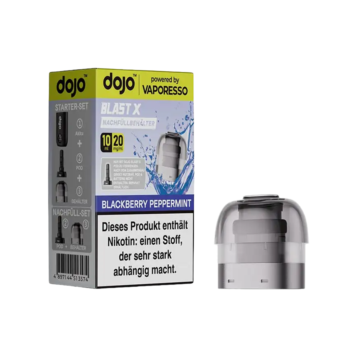 Vaporesso - Dojo Blast X - Pod 10ml - Blackberry Peppermint - 20mg1-1-1-111