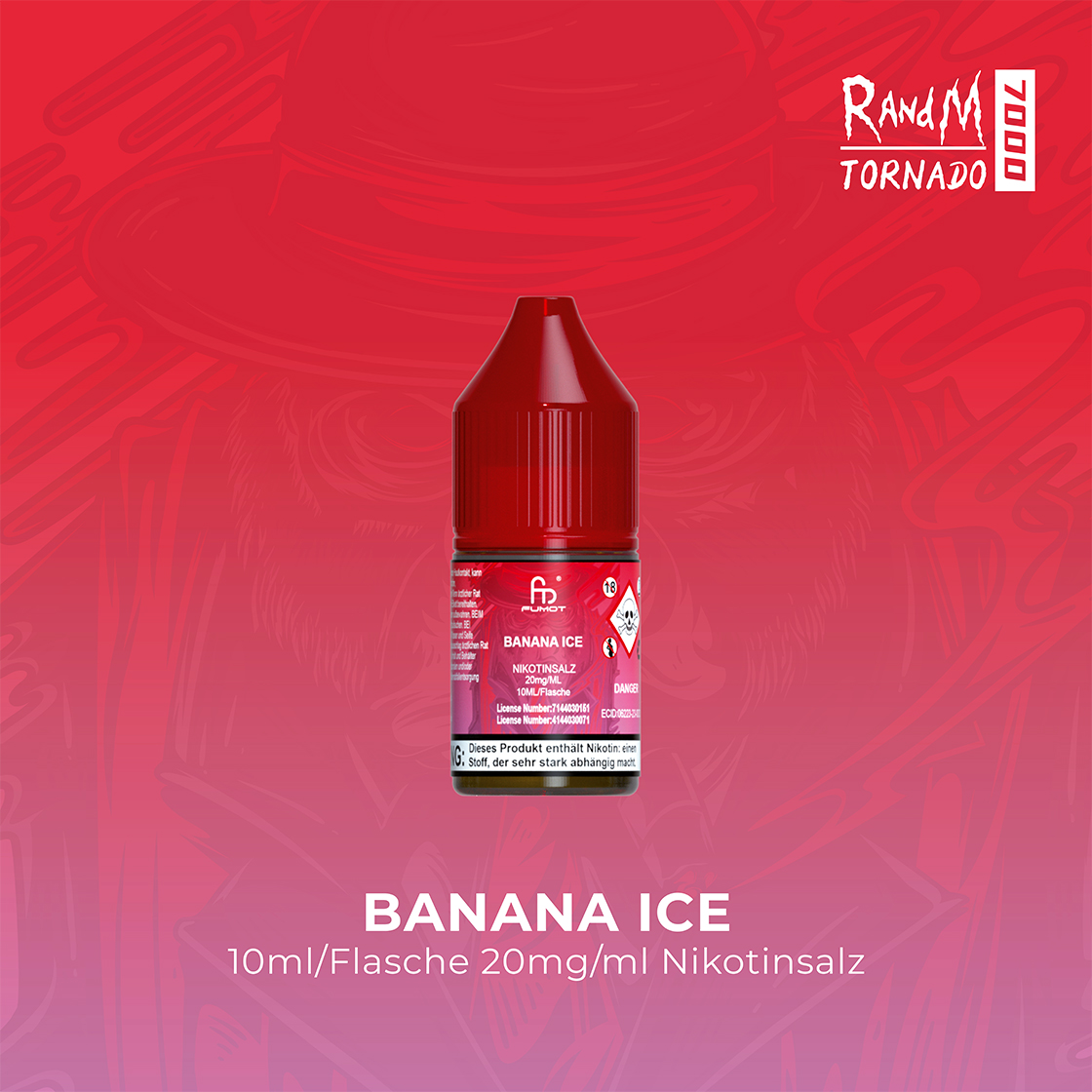 RandM Tornado 7000 Banana Ice E-Liquid Nikotinsalz 20 mg | Vape Liquids 1