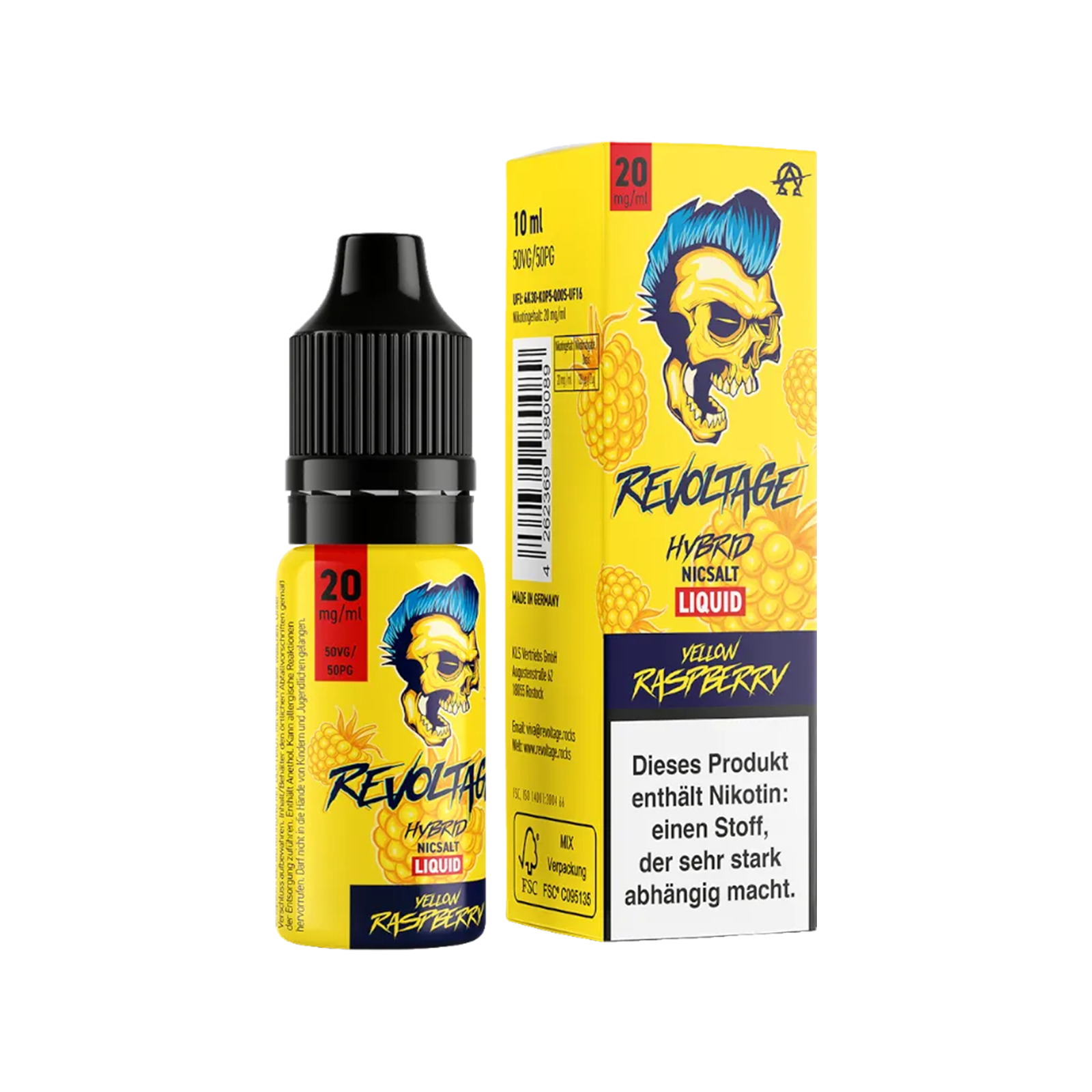 Revoltage - E-Liquid - Nikotinsalz - Yellow Raspberry - 10 ml - 20 mg 2