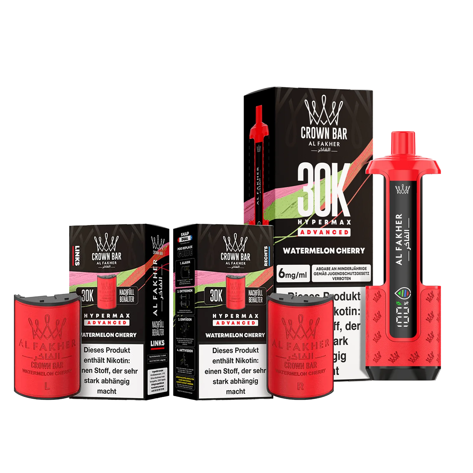 Al Fakher - Crown Bar - Hypermax - Advanced - 30K - Watermelon Cherry 1