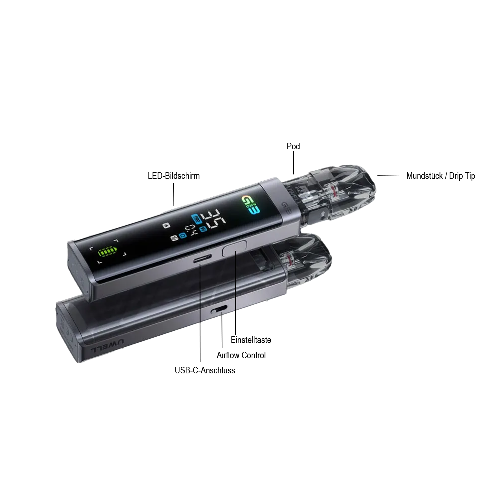 Uwell - Caliburn G3 Pro - Kit - Schwarz 3