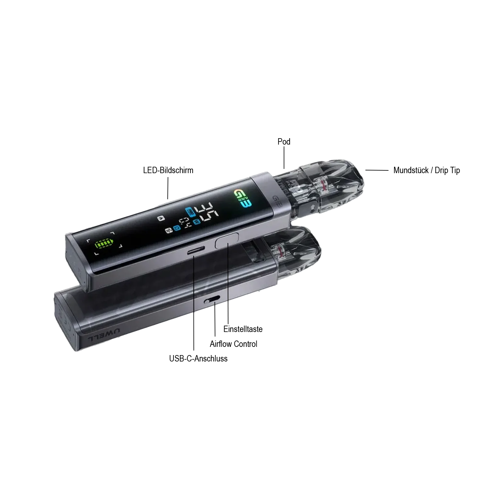 Uwell - Caliburn G3 Pro - Kit - Schwarz 3
