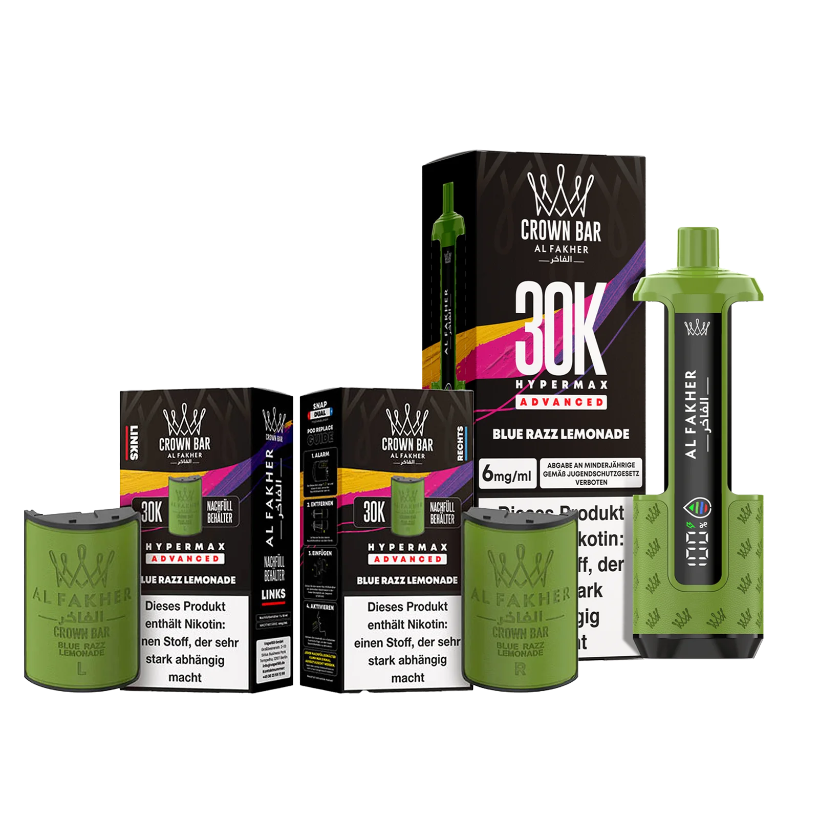 Al Fakher - Crown Bar - Hypermax - Advanced - 30K - Blue Razz Lemonade 1