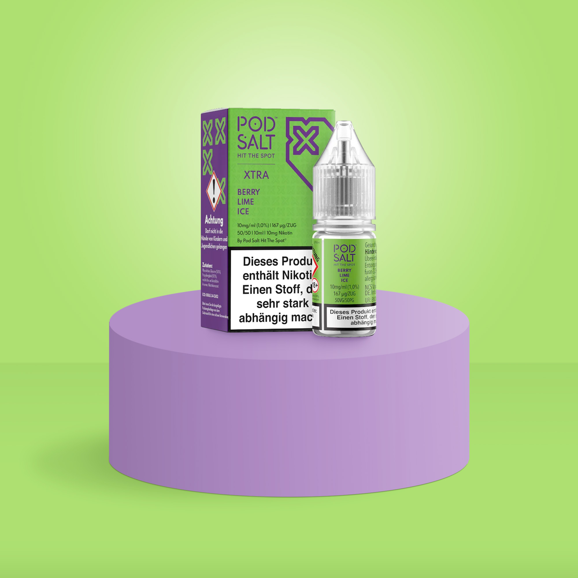 Pod Salt Xtra Nikotinsalz E-Liquid Berry Lime Ice 10 ml mit 10 mg g&uuml;nstig bestellen 1