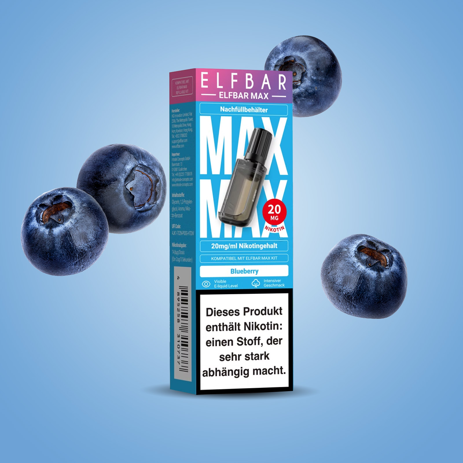elfbar elfa kaufen Elf Bar Max Blueberry 2 ml Pod – 20 mg Nikotinsalz