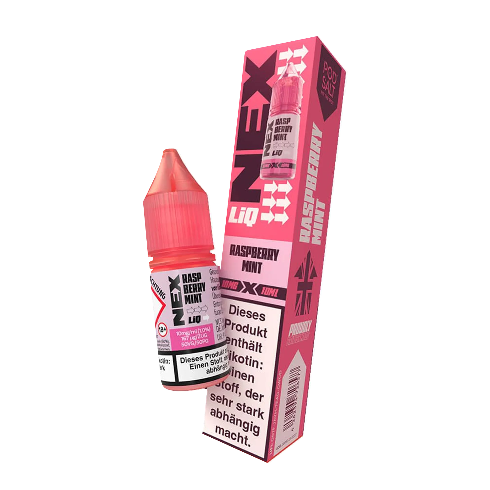 NexLiq - Pod Salt- NicSalt - 10 ml 10 mg Raspberry Mint 2