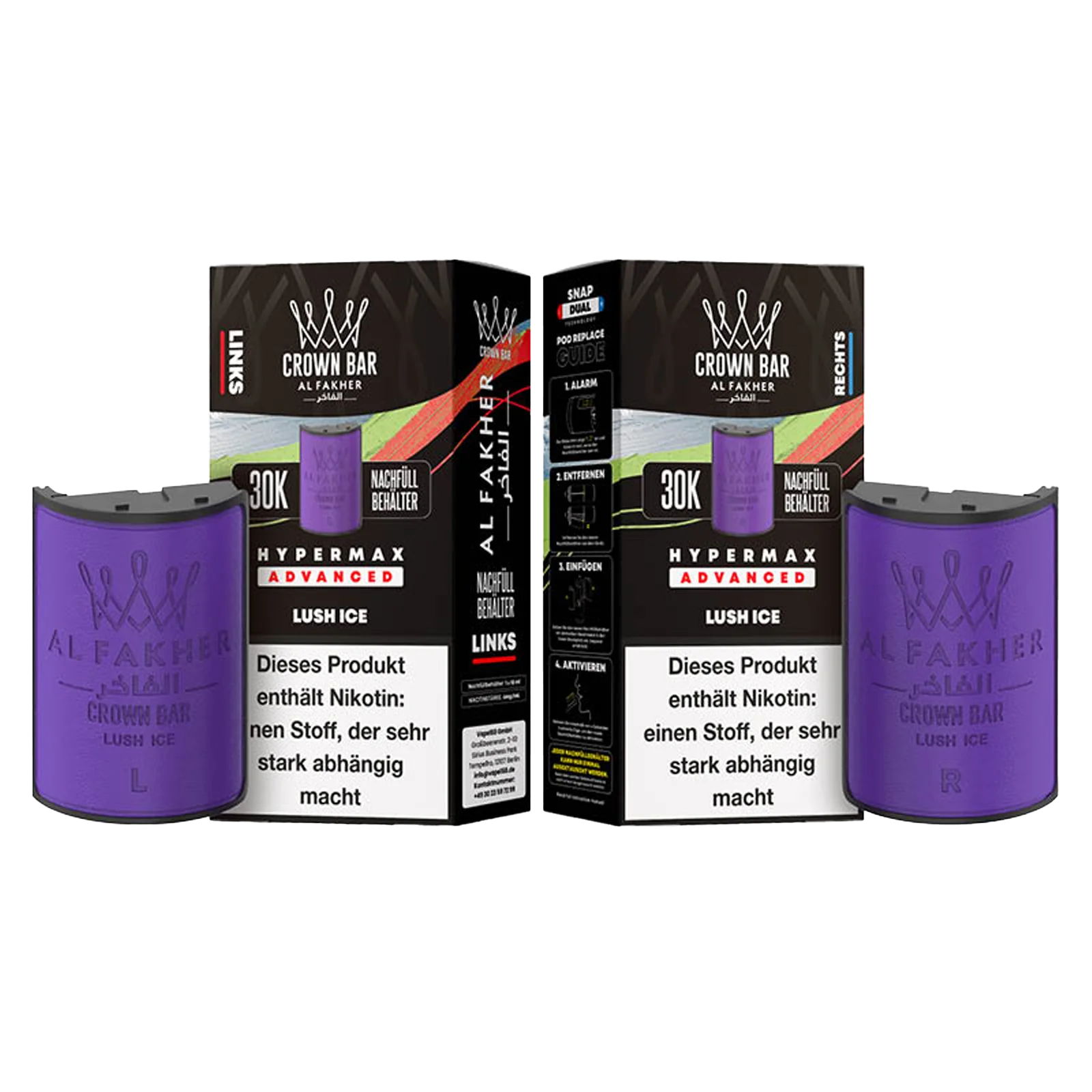 Al Fakher - Crown Bar - Hypermax - Advanced - 30K - Lush Ice 3 Al Fakher - Crown Bar - Hypermax - Advanced - 30K - Lush Ice 3