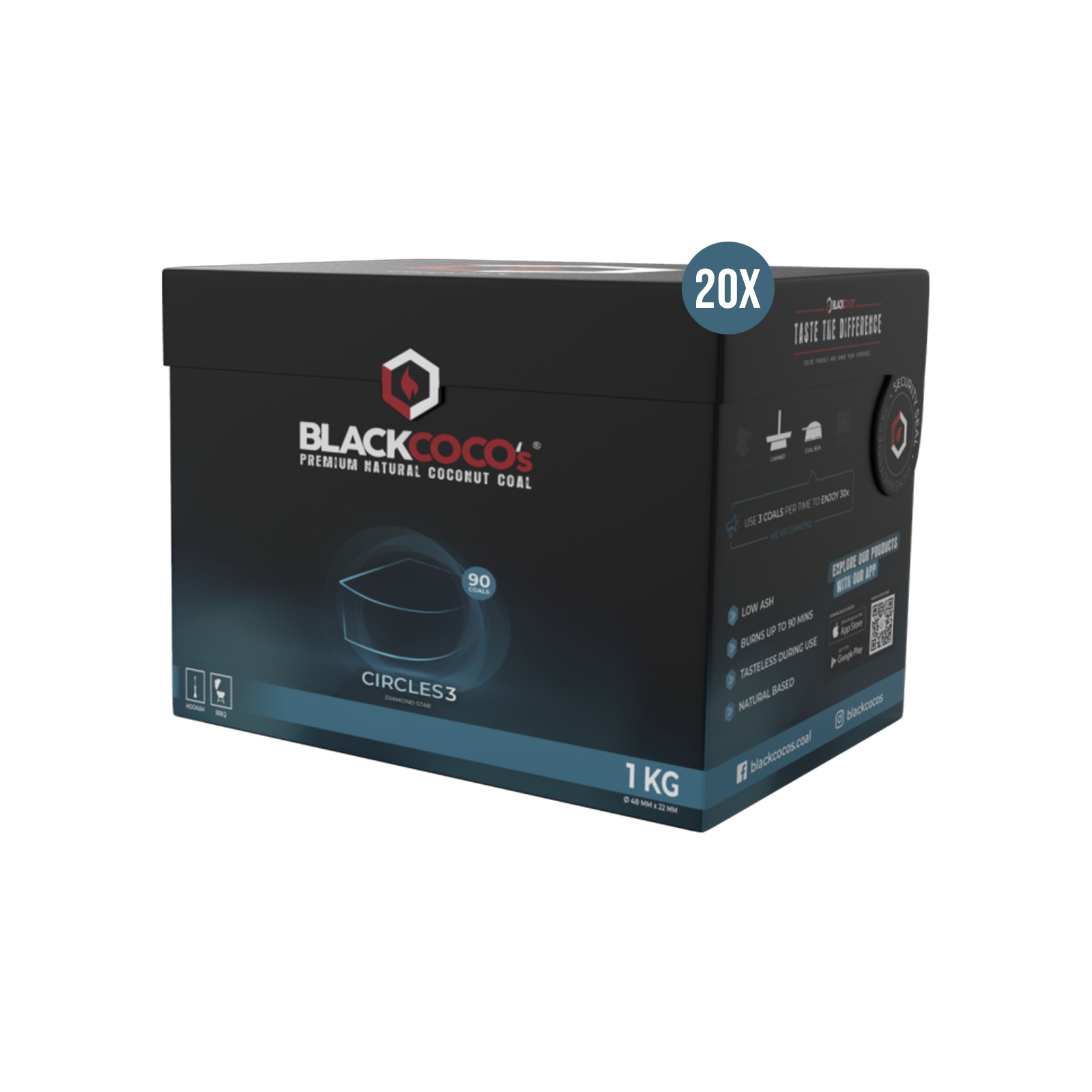 Blackcoco's Naturkohle Circles 3 20 kg | Premium Shisha-Kohle kaufen - 2
