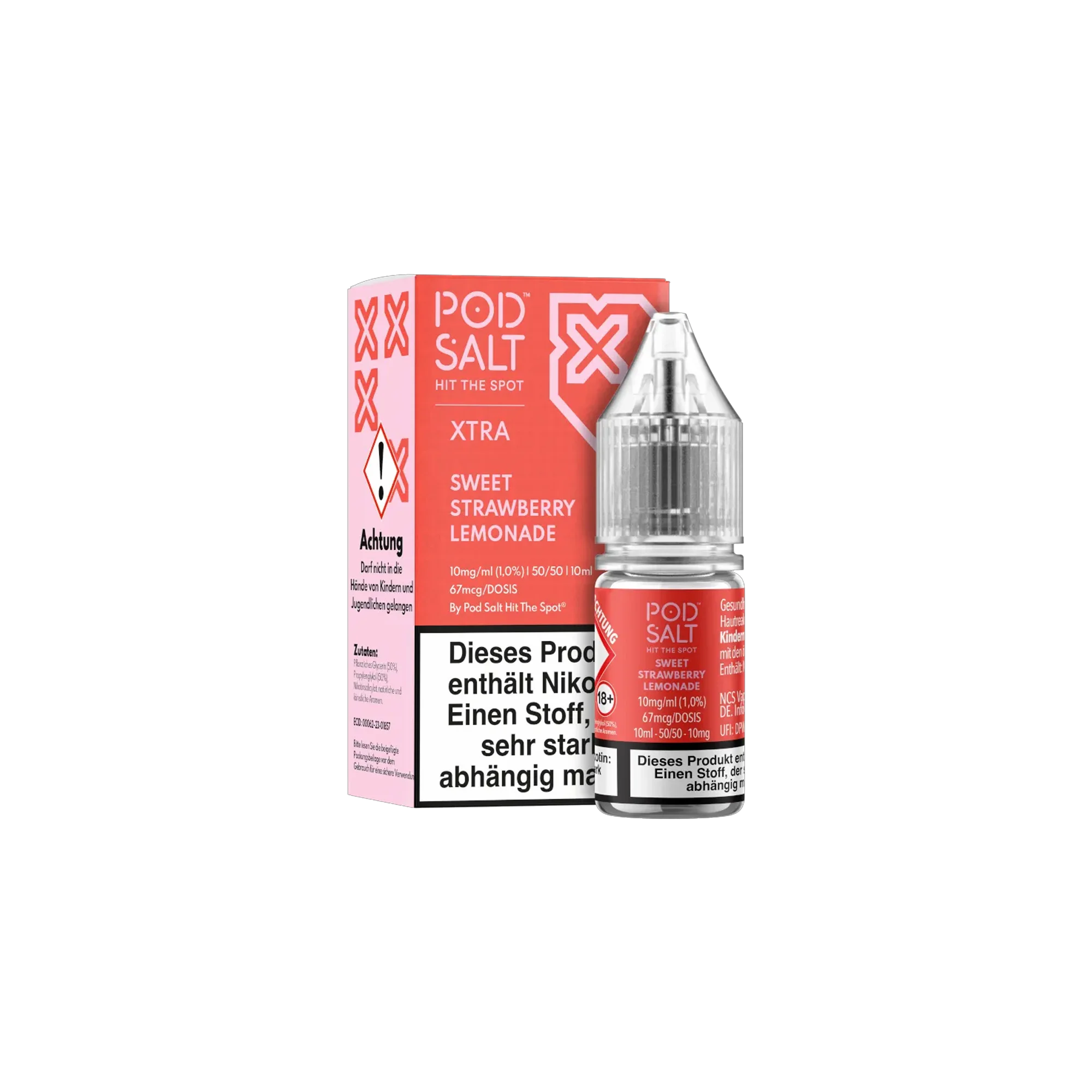 Pod Salt Xtra Nikotinsalz E-Liquid Sweet Strawberry Lemonade 10 ml mit 10 mg günstig bestellen 2