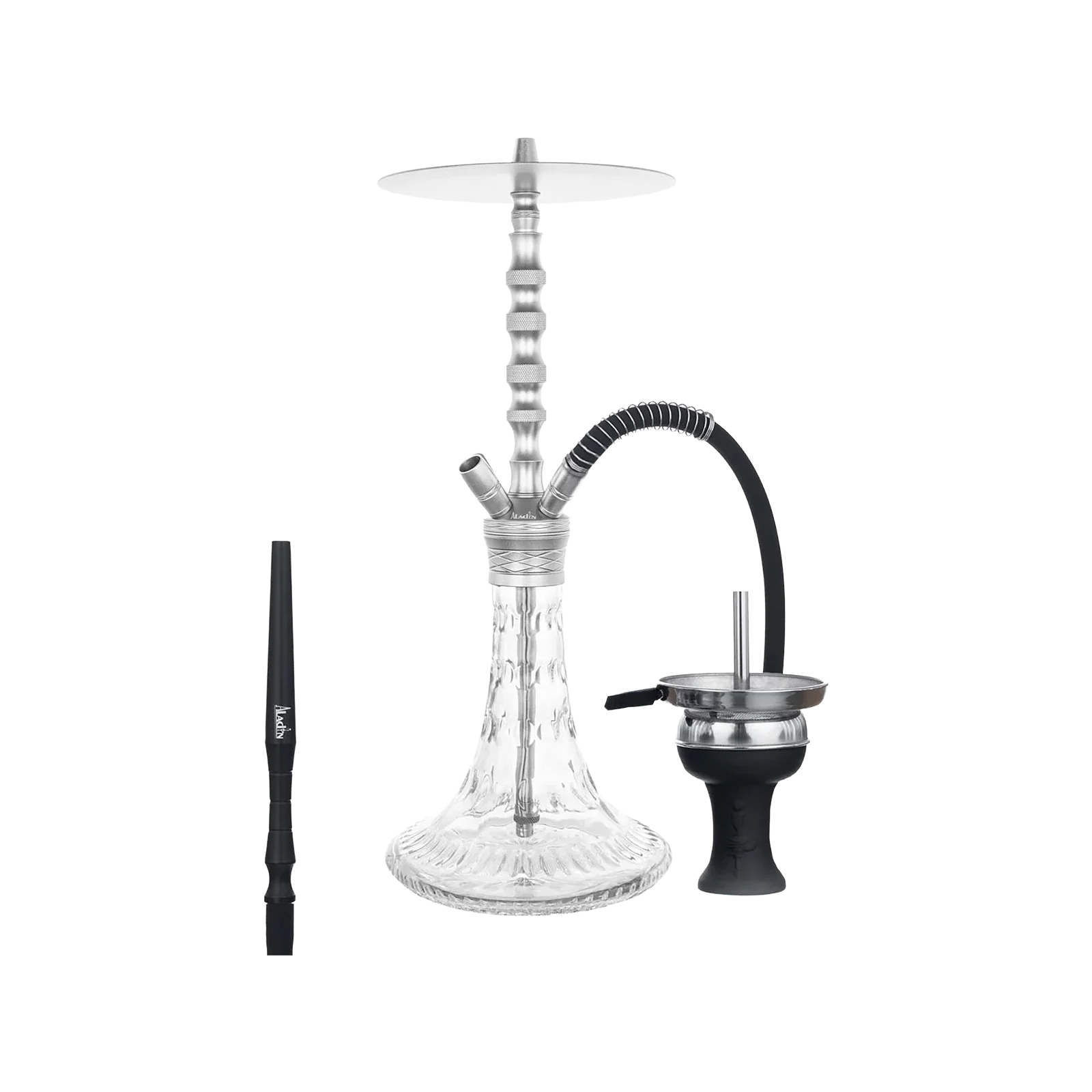 Aladin Alux M6 Silber Shisha 58 cm – Komplettpaket & Zubehör 1
