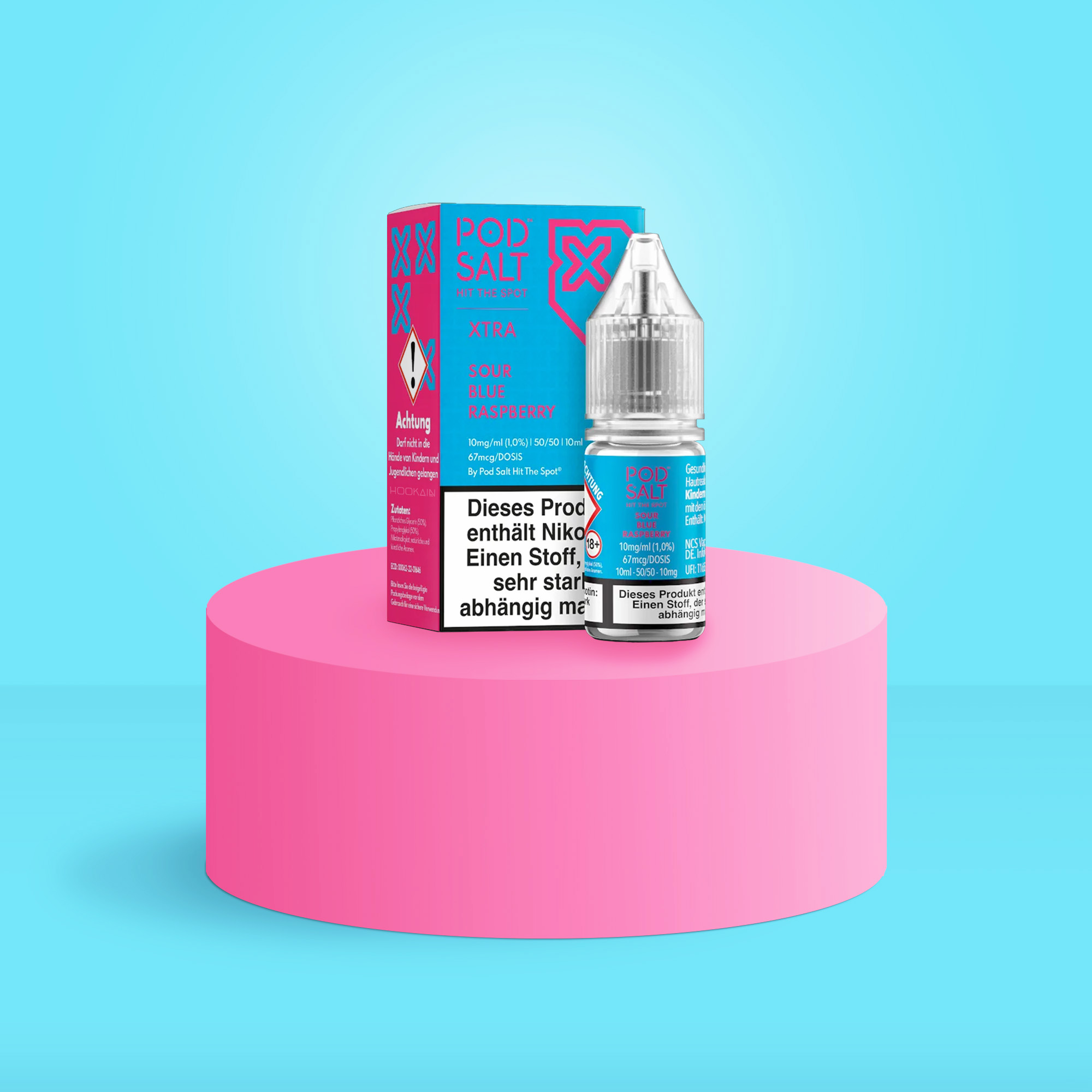 Pod Salt Xtra Nikotinsalz E-Liquid Sour Blue Raspberry 10 ml mit 10 mg günstig bestellen 1