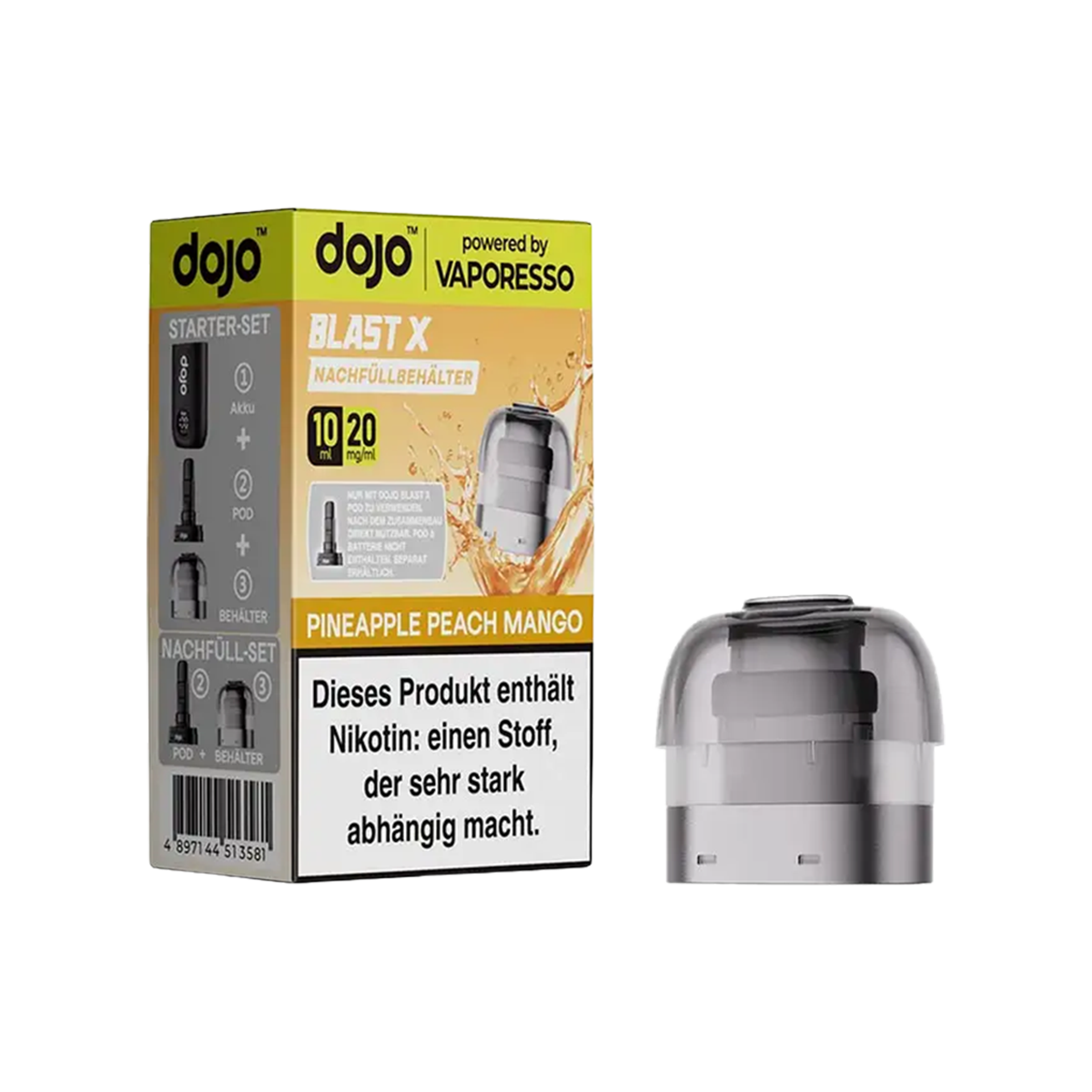 Vaporesso - Dojo Blast X - Pod 10ml - Pineapple Peach Mango - 20mg1-1-1-11