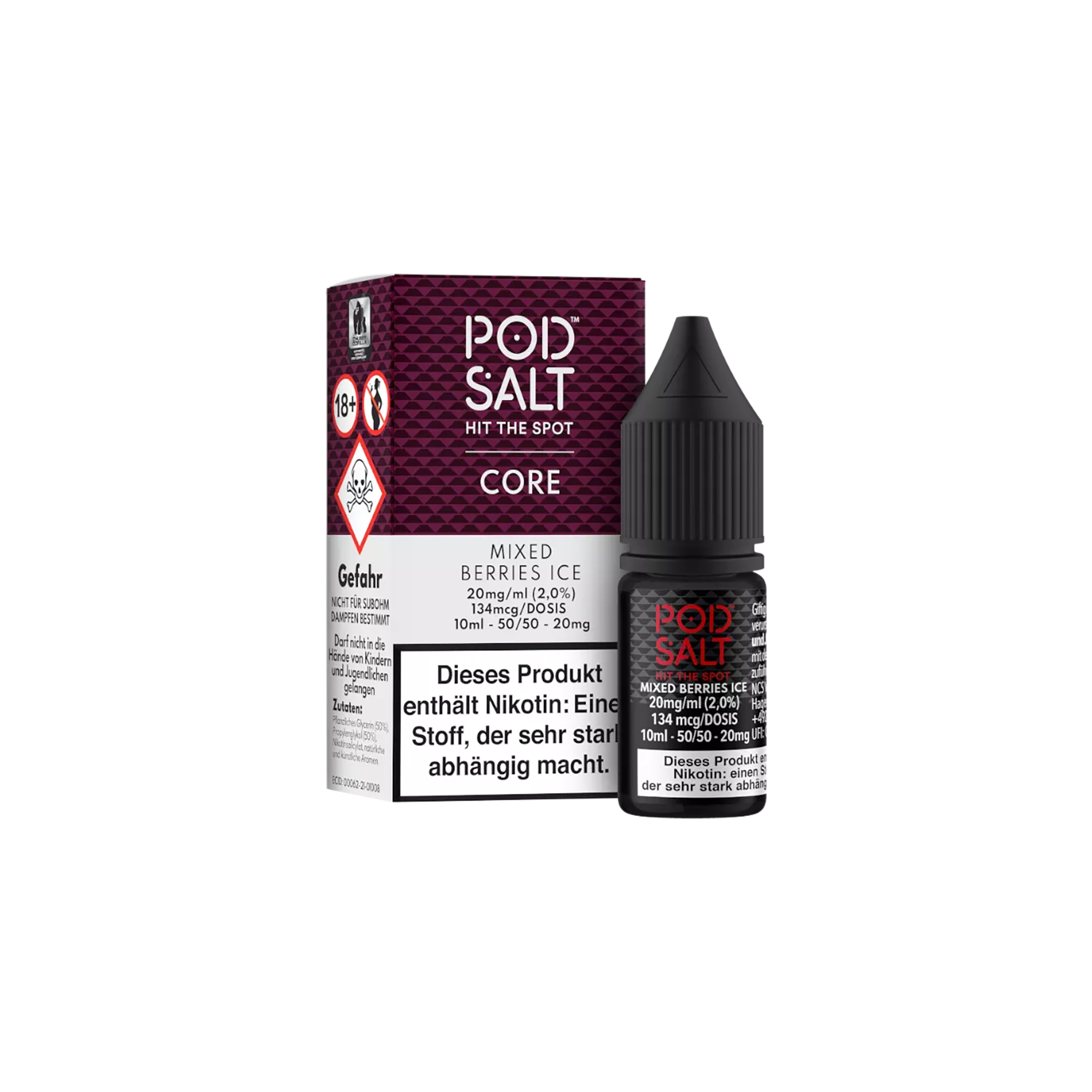 Pod Salt Core - E-Liquid - NicSalt - Mixed Berries Ice - 10 ml - 20 mg