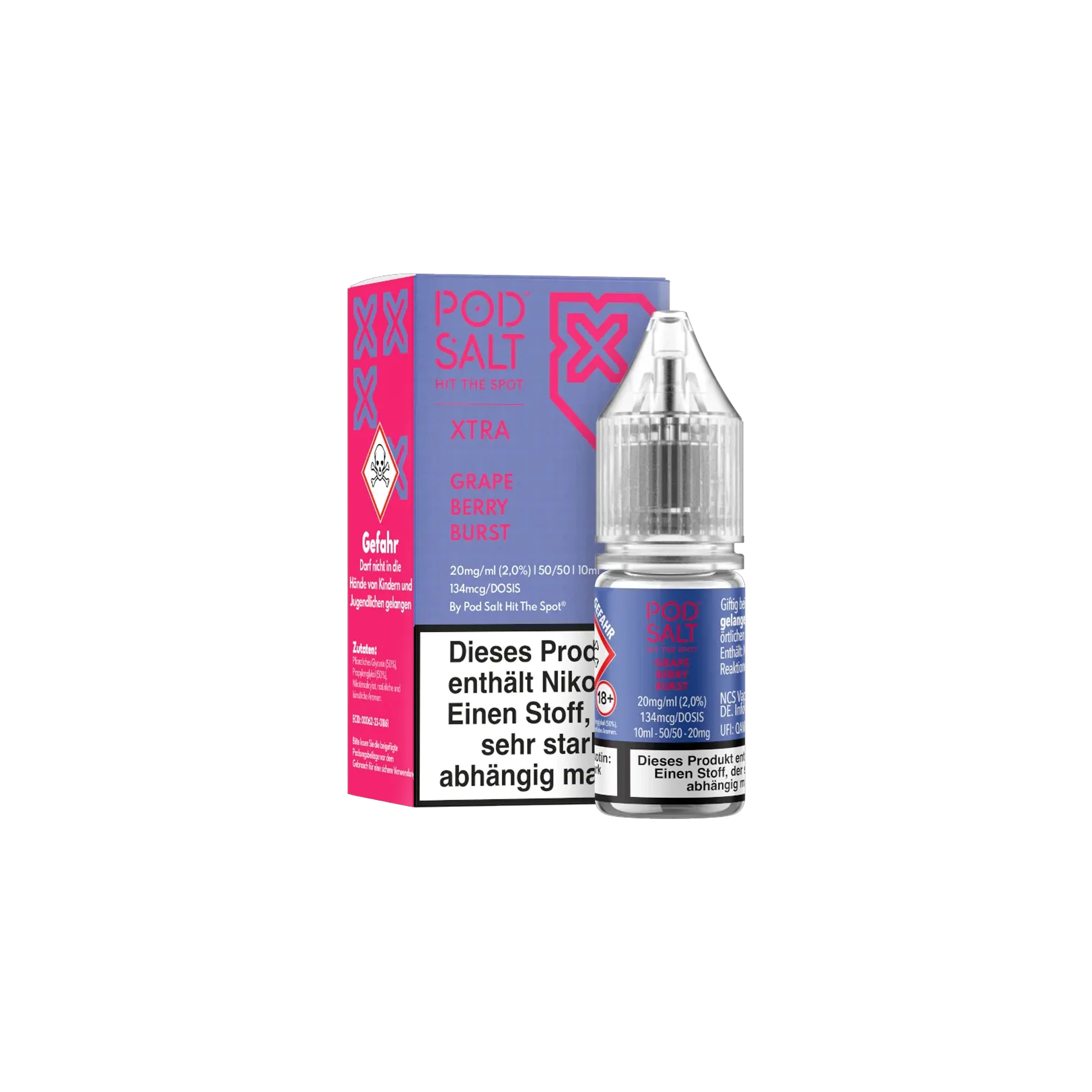 Pod Salt Xtra Nikotinsalz E-Liquid Grape Berry Burst 10 ml mit 20 mg günstig bestellen 2