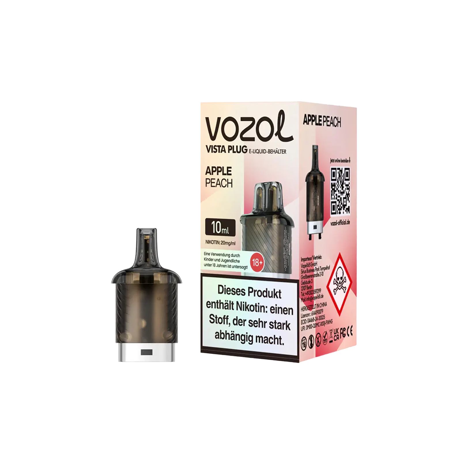 Vozol Vista Plug Apple Peach 10 ml Pod – 15.000 Züge