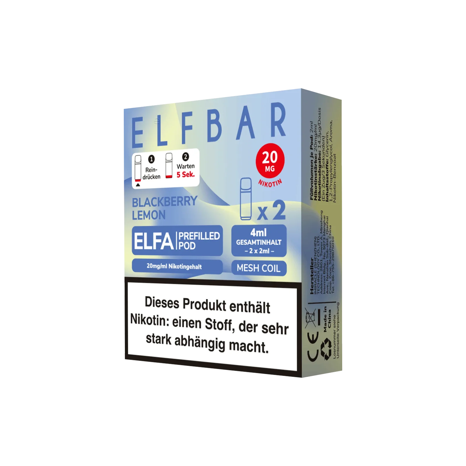 Elf Bar - ELFA - Prefilled Pod - Blackberry Lemon 2