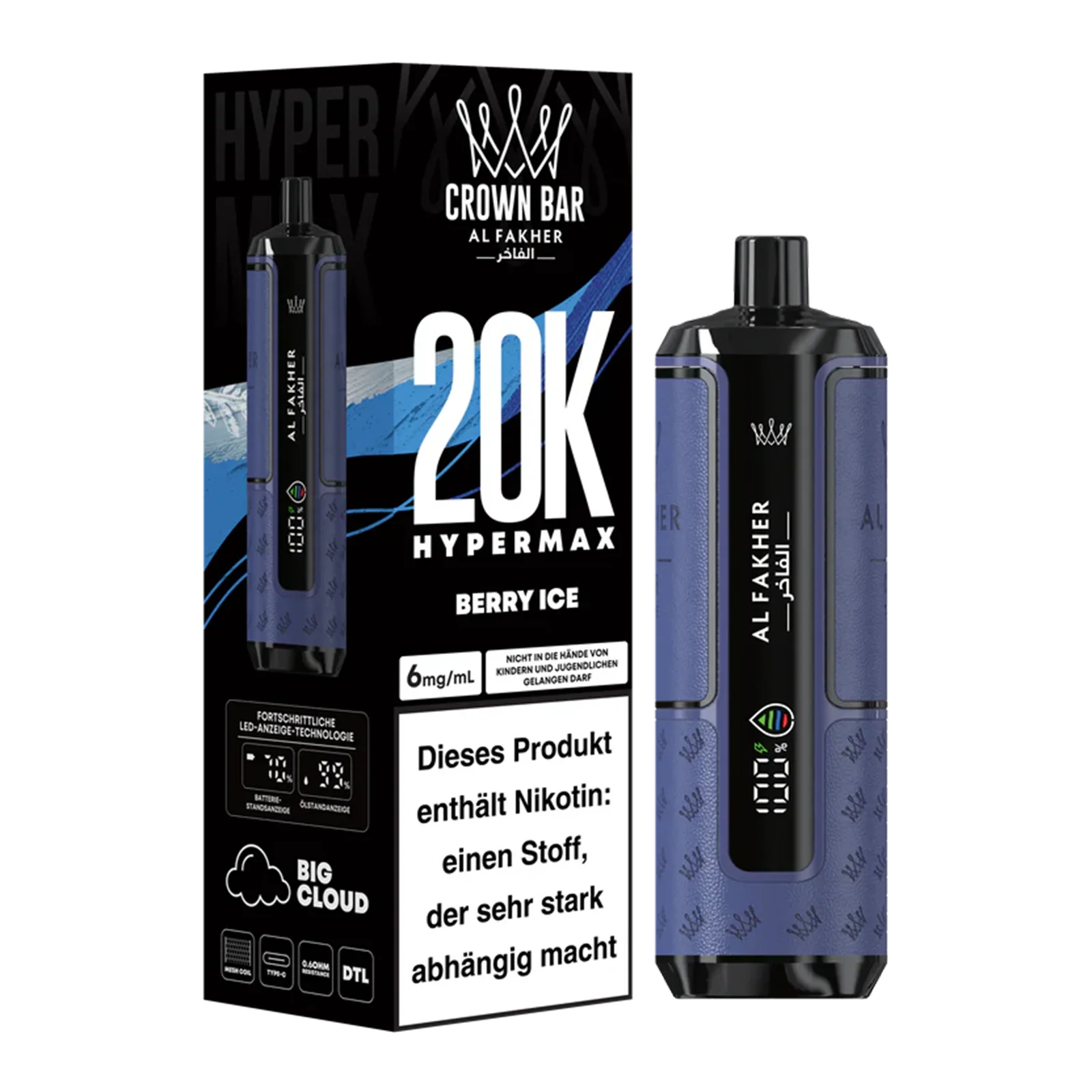 Al Fakher - Crown Bar - Hypermax - 20k - Berry Ice 2