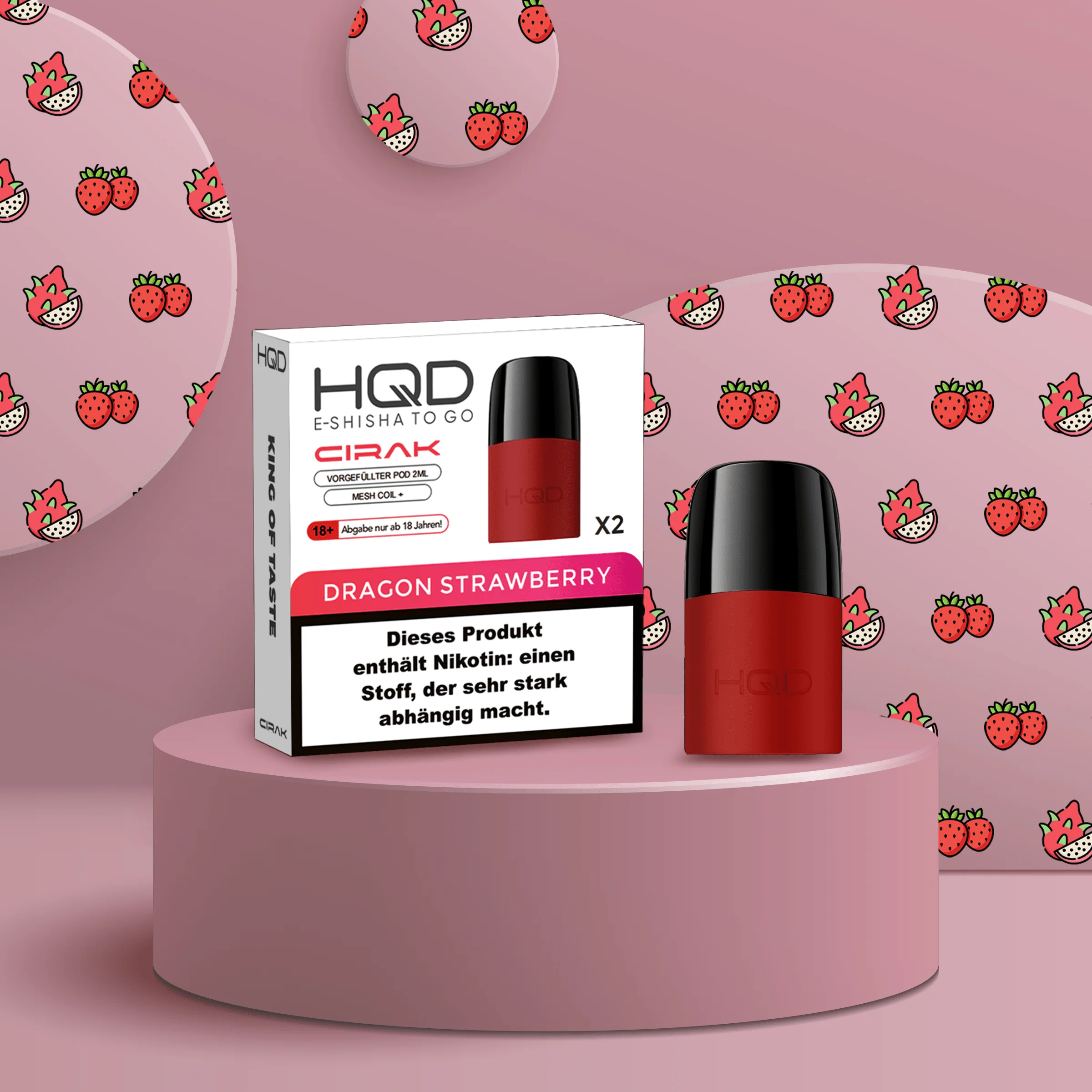 HQD - Cirak - Prefilled Pod - Dragon Strawberry | E-Liquid Vape Sorten günstig kaufen1